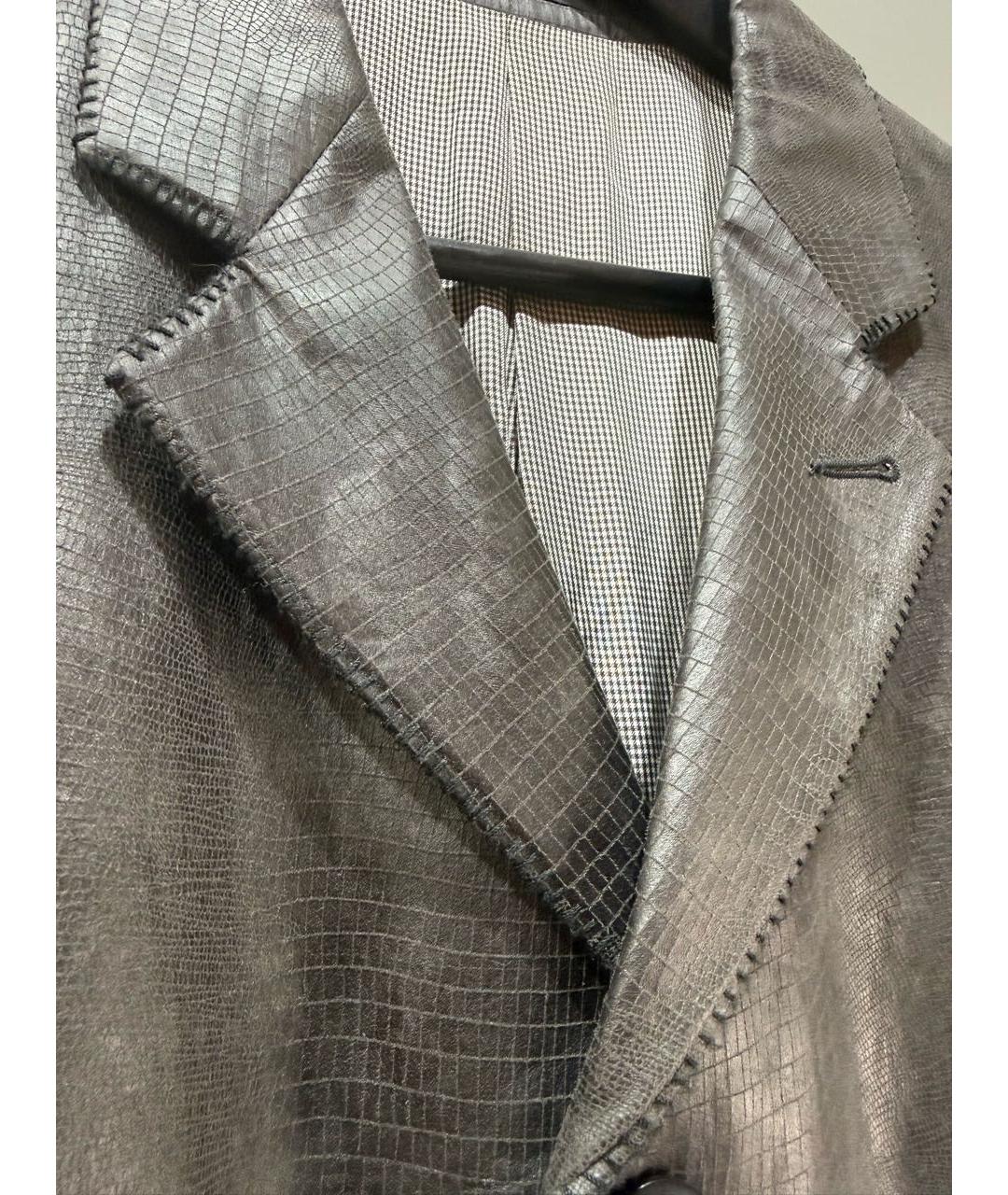 EMPORIO ARMANI Серый хлопковый пиджак, фото 6