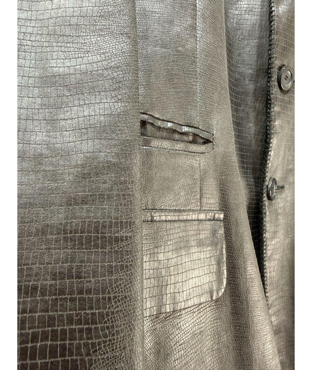 EMPORIO ARMANI Серый хлопковый пиджак, фото 7