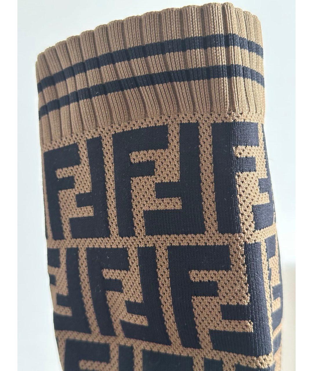 FENDI Черные кожаные сапоги, фото 8