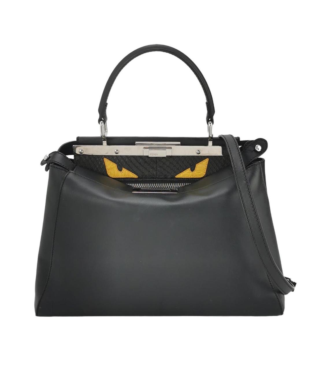 FENDI Черная кожаная сумка тоут, фото 9