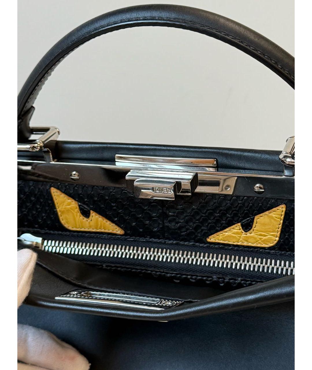 FENDI Черная кожаная сумка тоут, фото 8