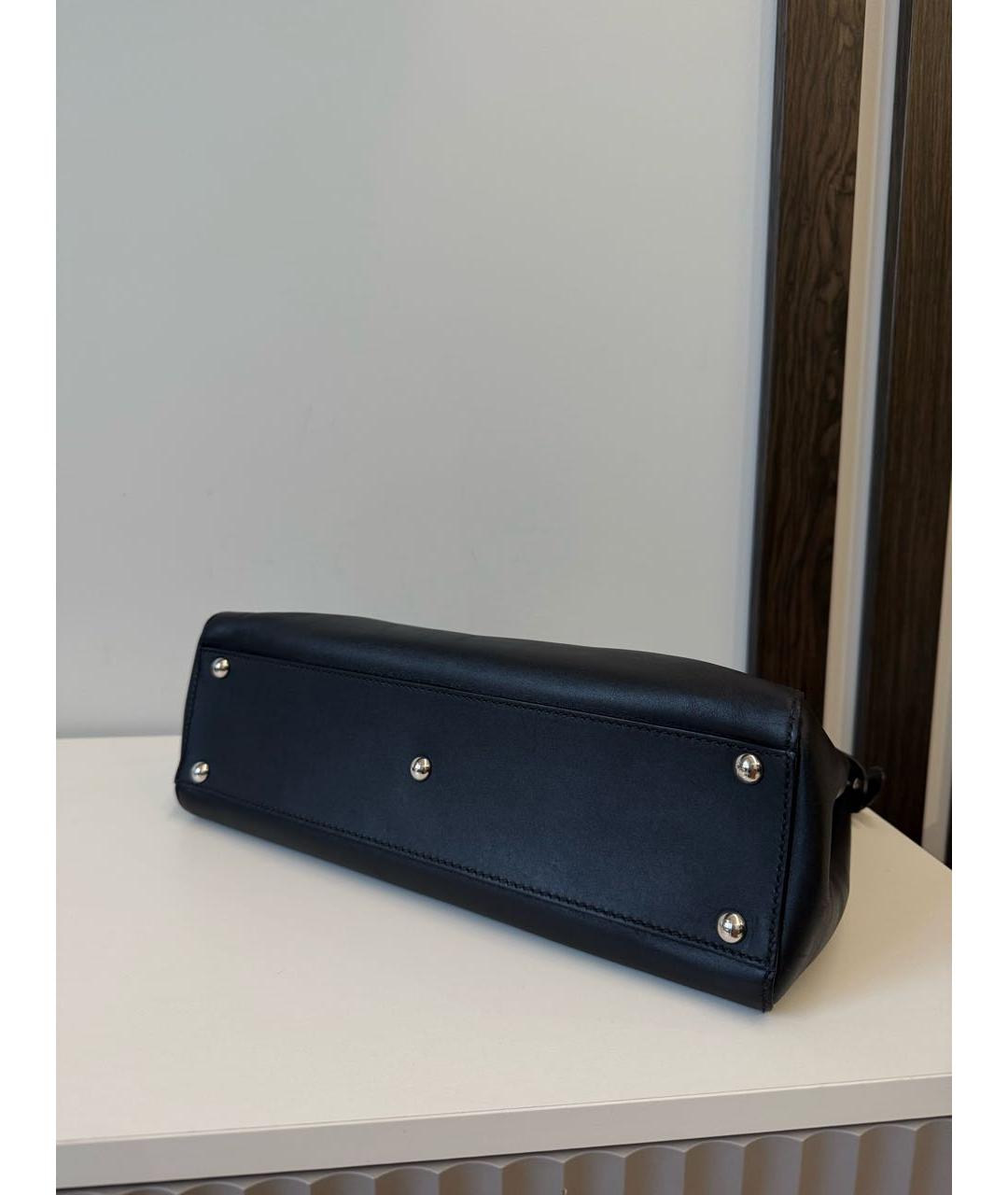 FENDI Черная кожаная сумка тоут, фото 4