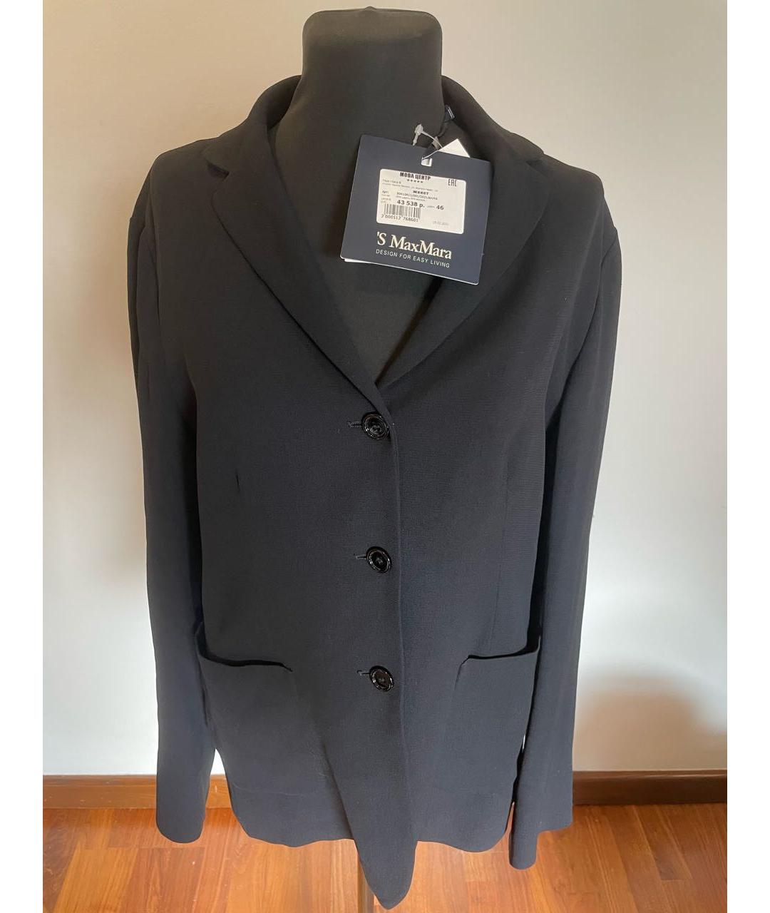 'S MAX MARA Черный шерстяной жакет/пиджак, фото 3