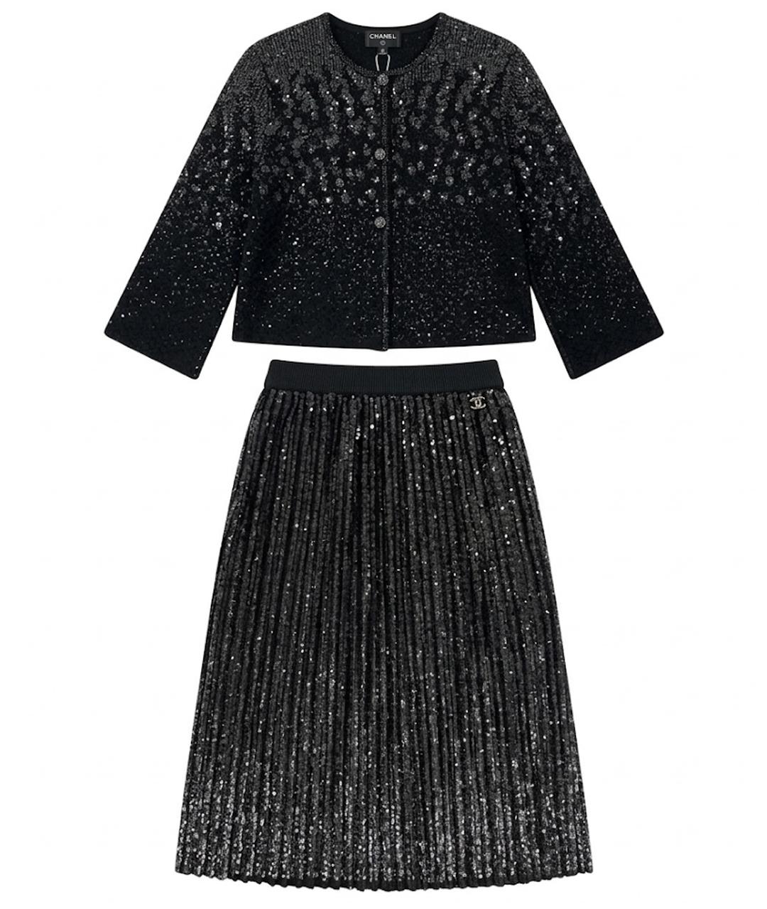 CHANEL Черный вискозный костюм с юбками, фото 1
