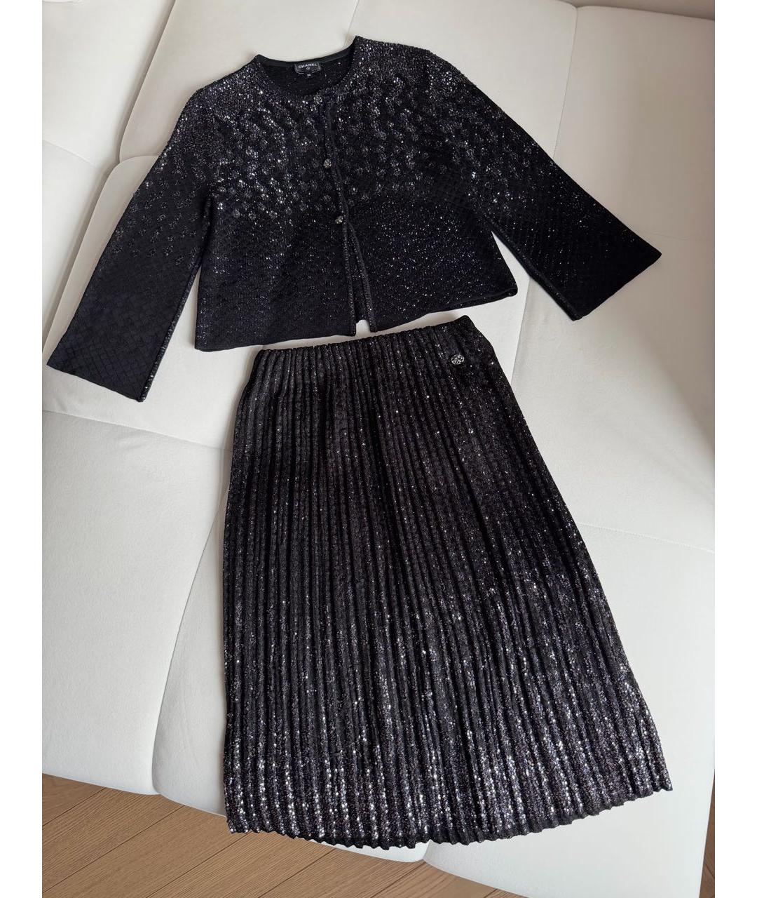 CHANEL Черный вискозный костюм с юбками, фото 2