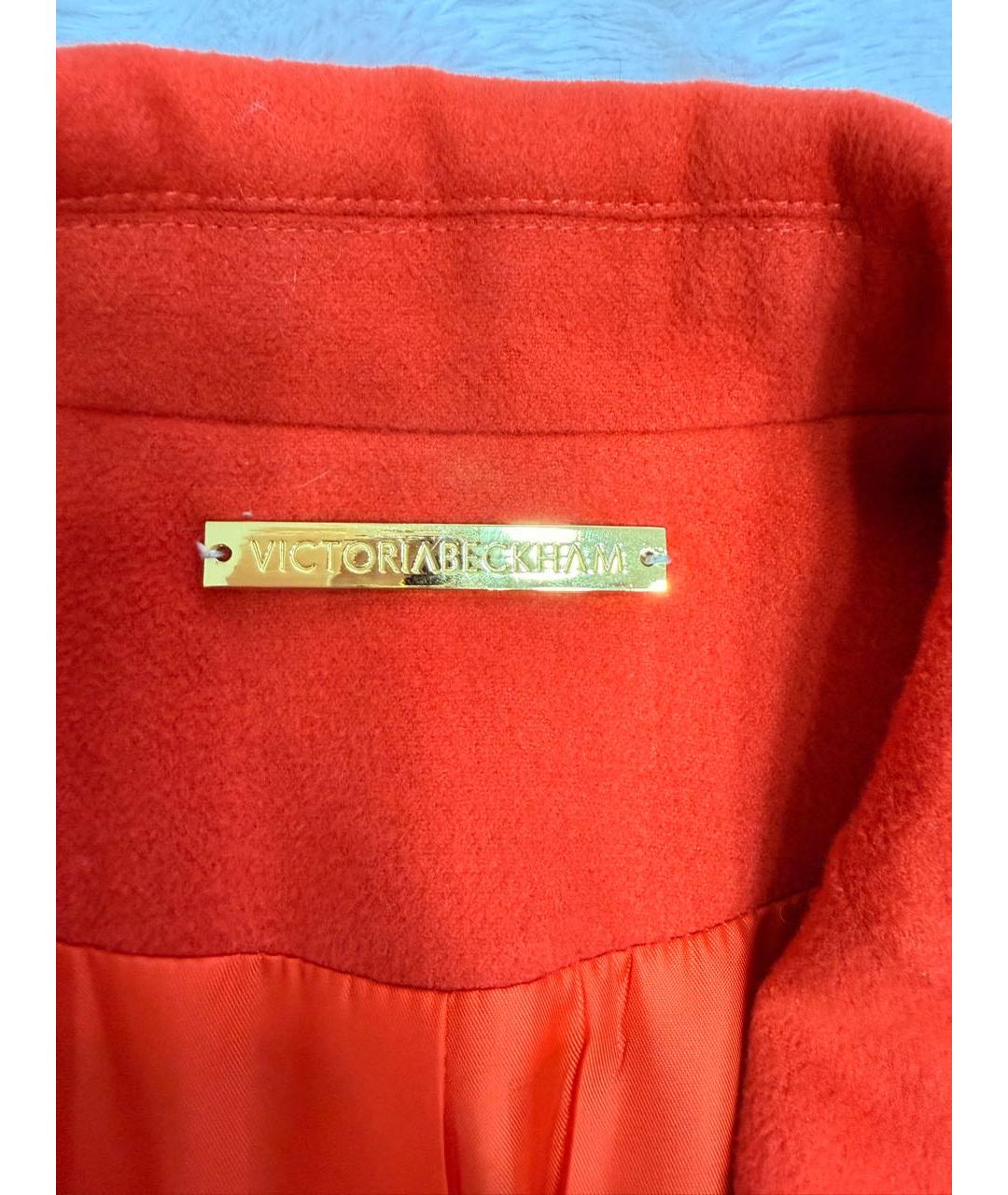 VICTORIA BECKHAM Оранжевое шерстяное пальто, фото 2