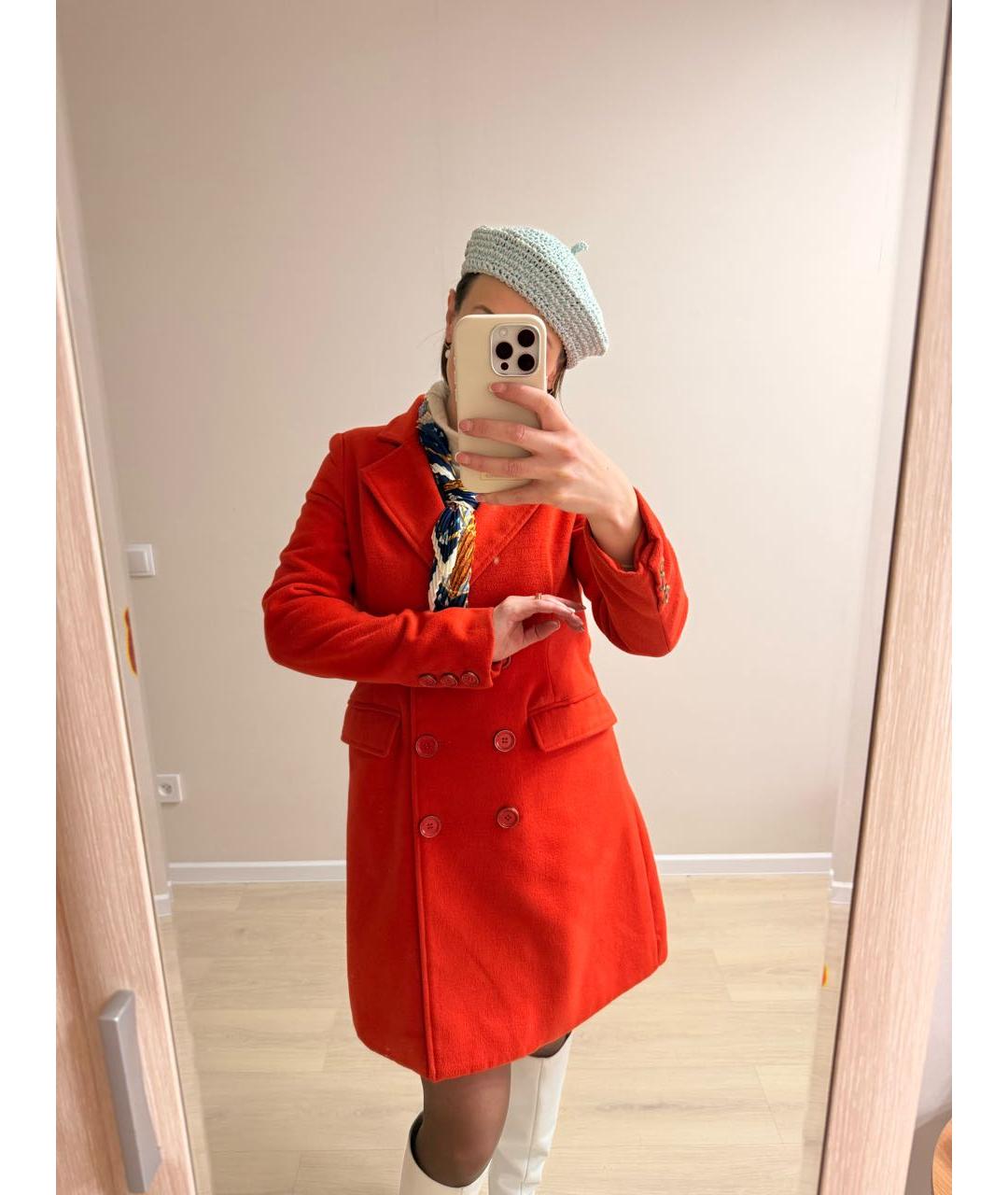 VICTORIA BECKHAM Оранжевое шерстяное пальто, фото 5