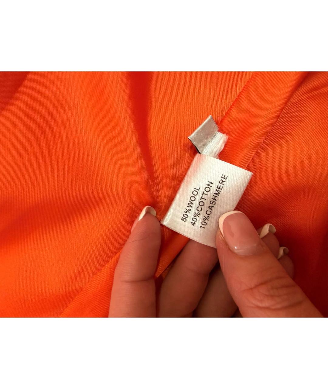 VICTORIA BECKHAM Оранжевое шерстяное пальто, фото 4