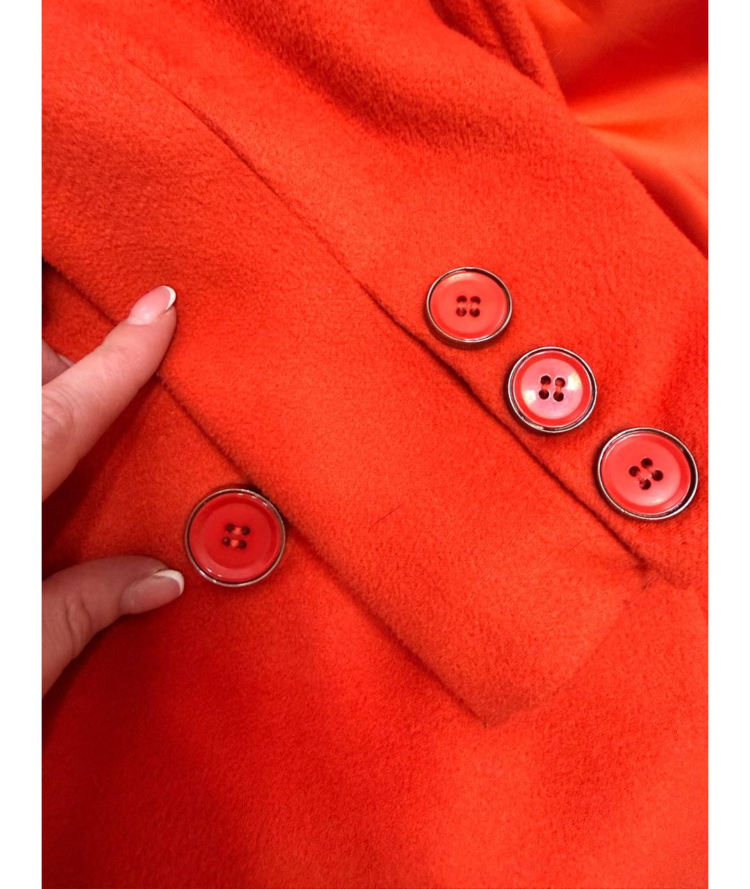VICTORIA BECKHAM Оранжевое шерстяное пальто, фото 3