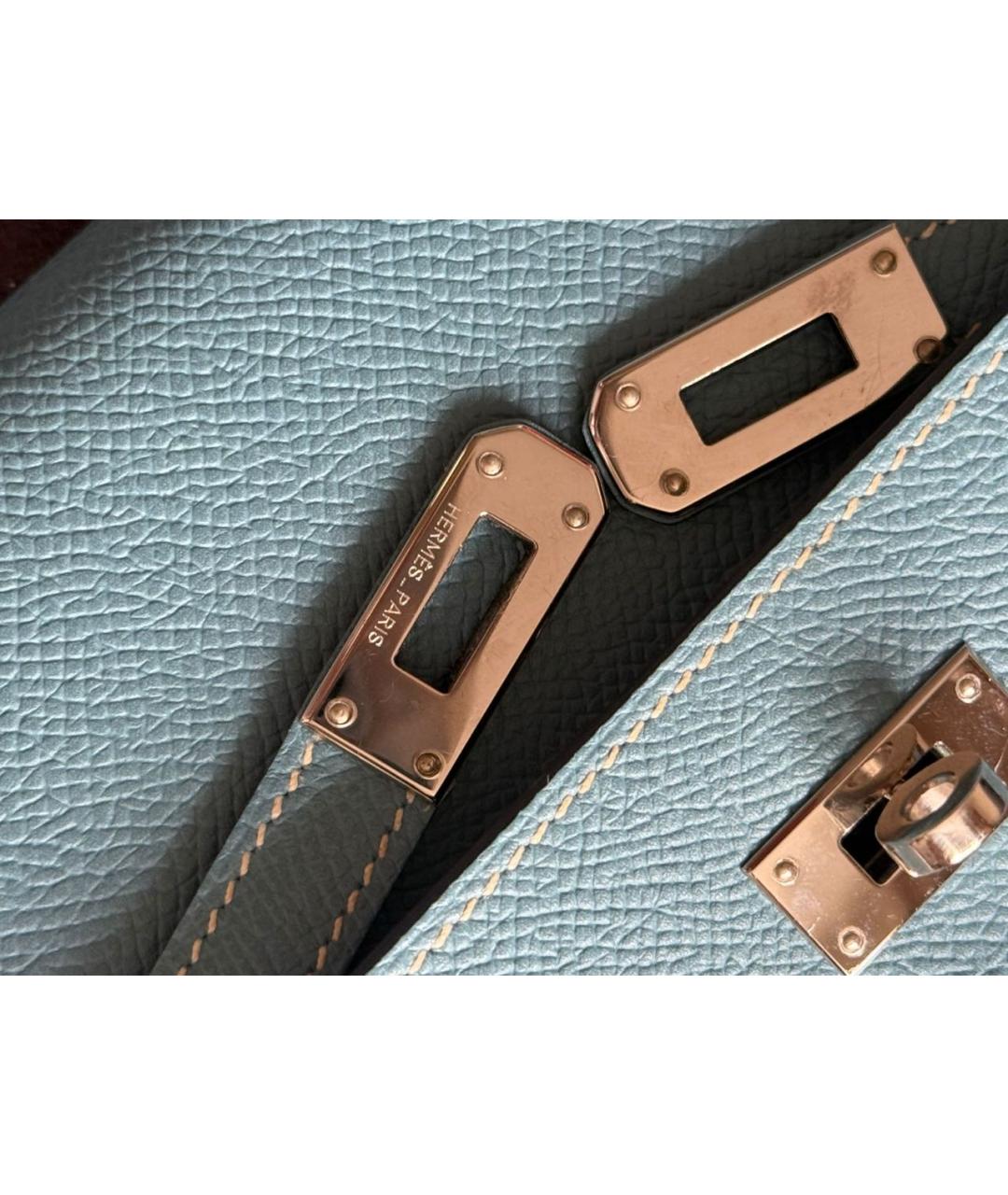 HERMES Голубая кожаная сумка через плечо, фото 3