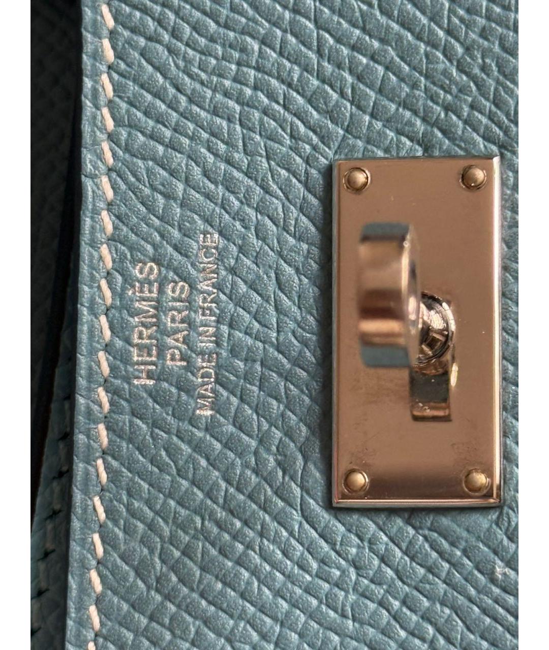 HERMES Голубая кожаная сумка через плечо, фото 2