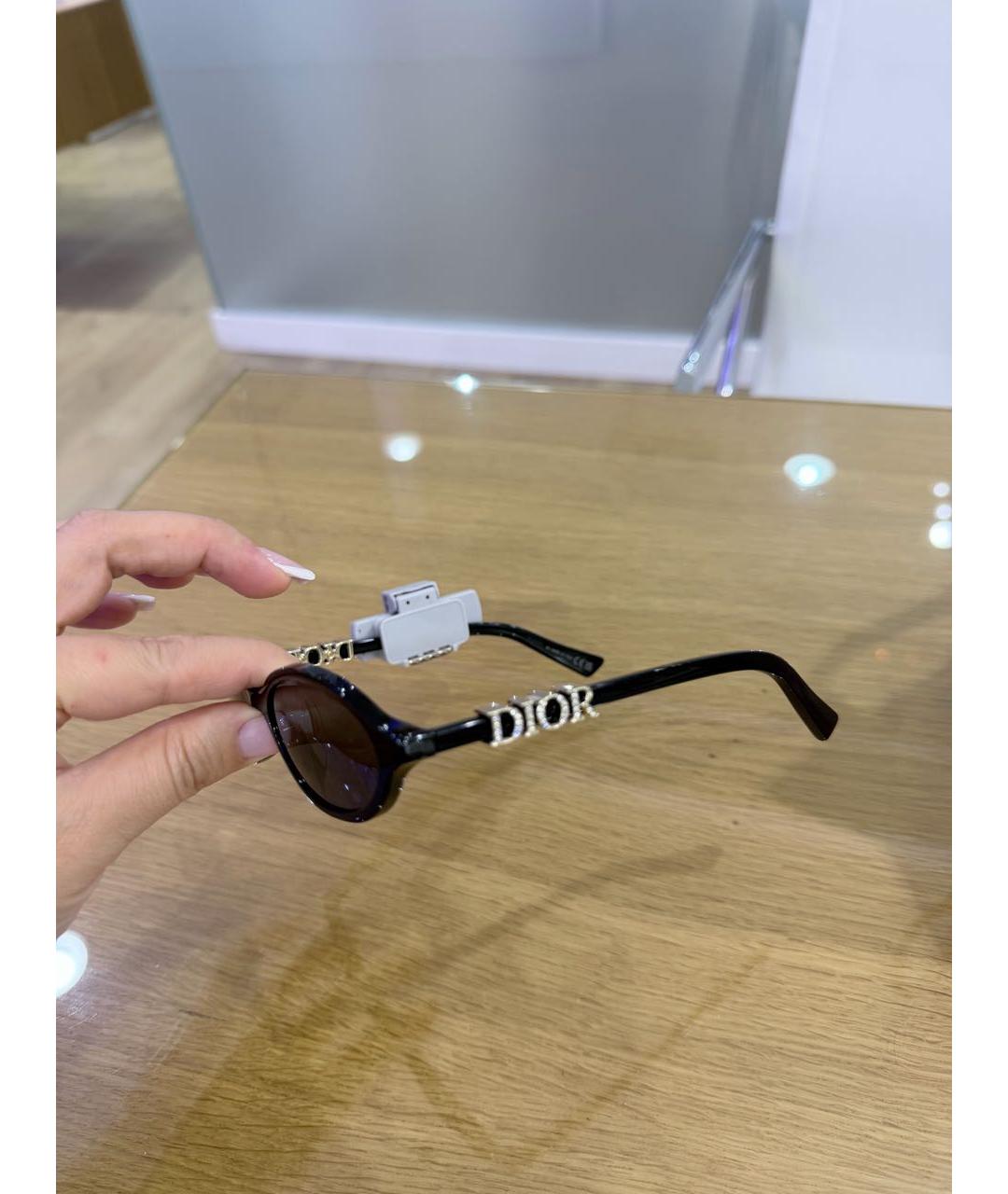 CHRISTIAN DIOR Черные пластиковые солнцезащитные очки, фото 4