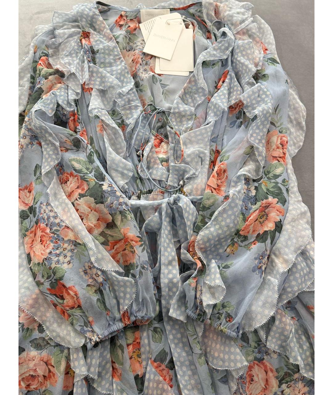 ZIMMERMANN Голубое шелковое платье, фото 5