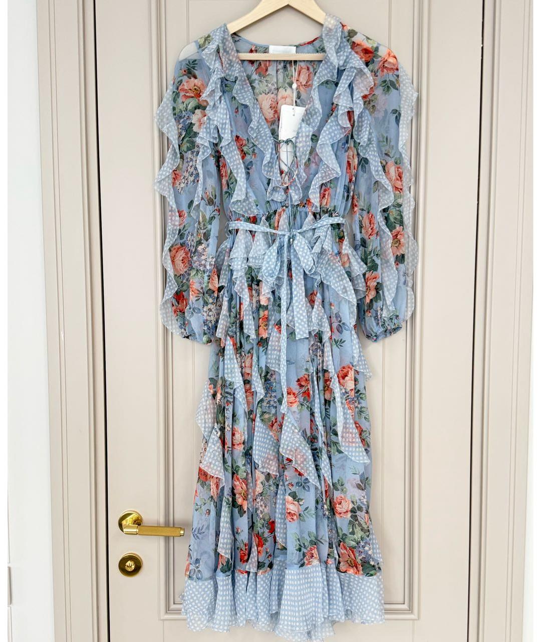 ZIMMERMANN Голубое шелковое платье, фото 7