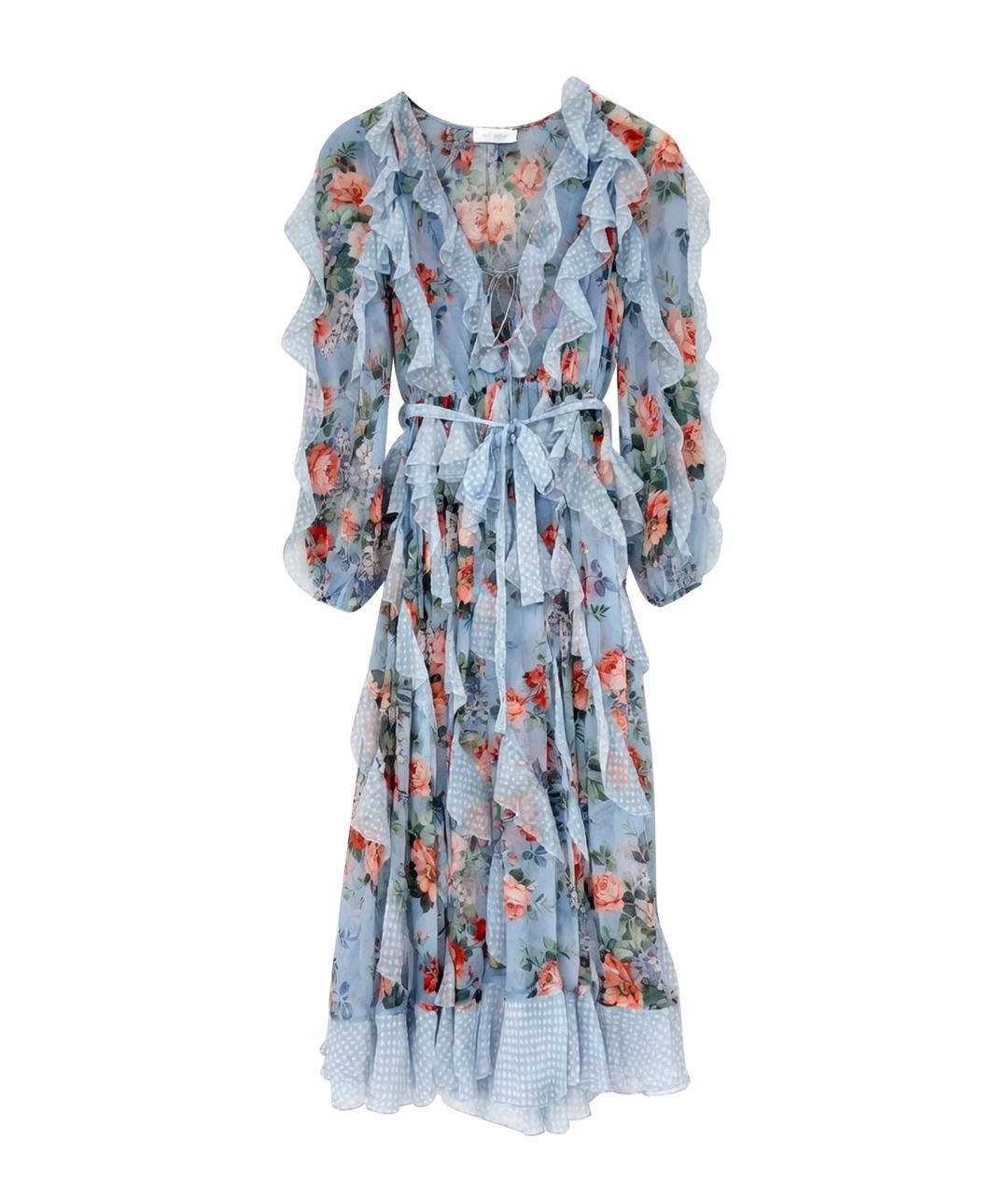 ZIMMERMANN Голубое шелковое платье, фото 1