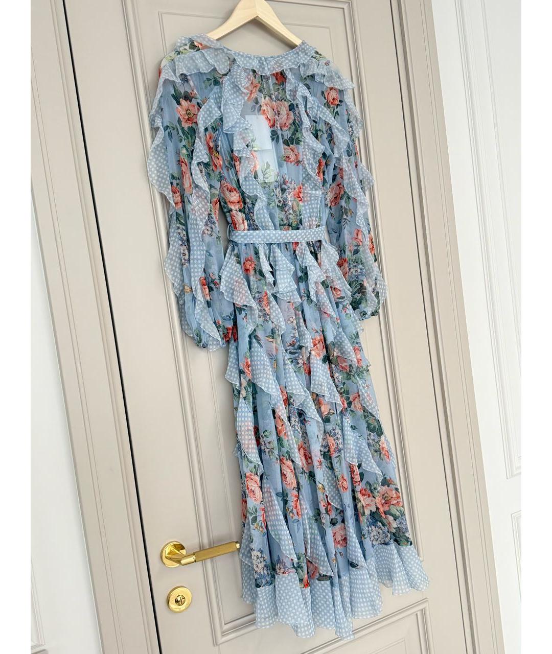 ZIMMERMANN Голубое шелковое платье, фото 3