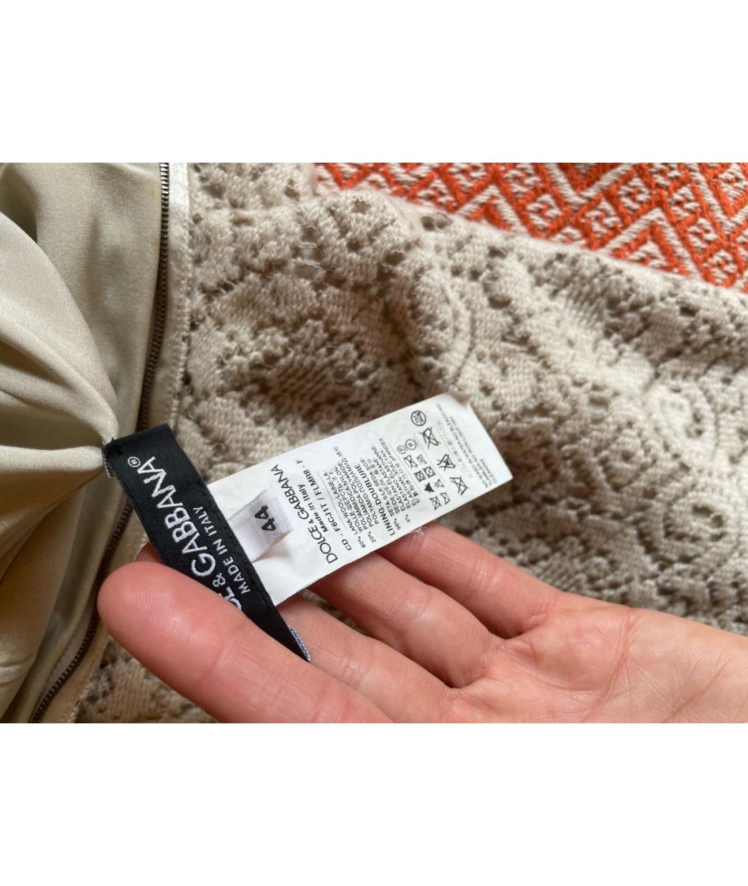 DOLCE&GABBANA Бежевое шерстяное вечернее платье, фото 3