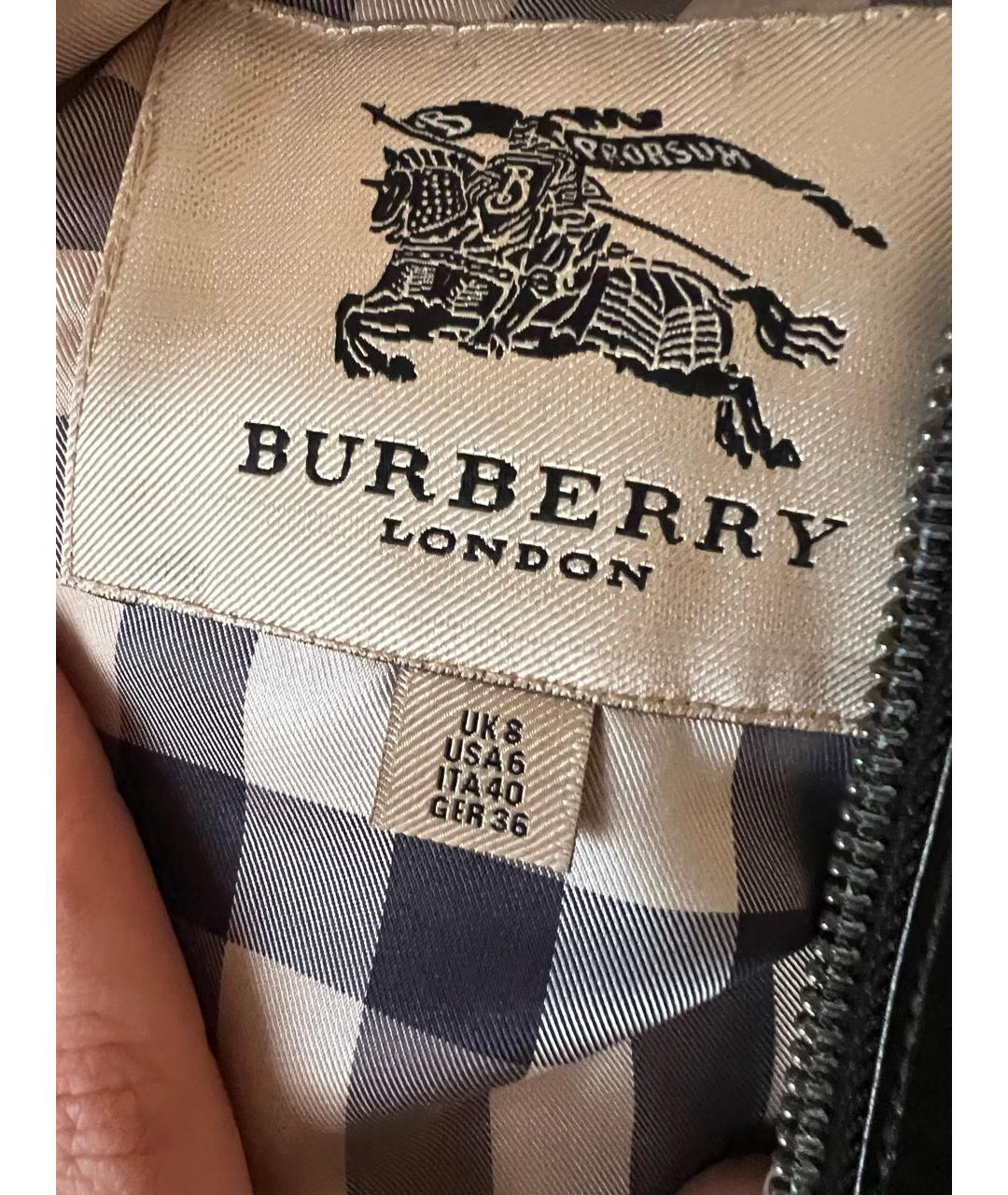 BURBERRY Черная кожаная куртка, фото 4