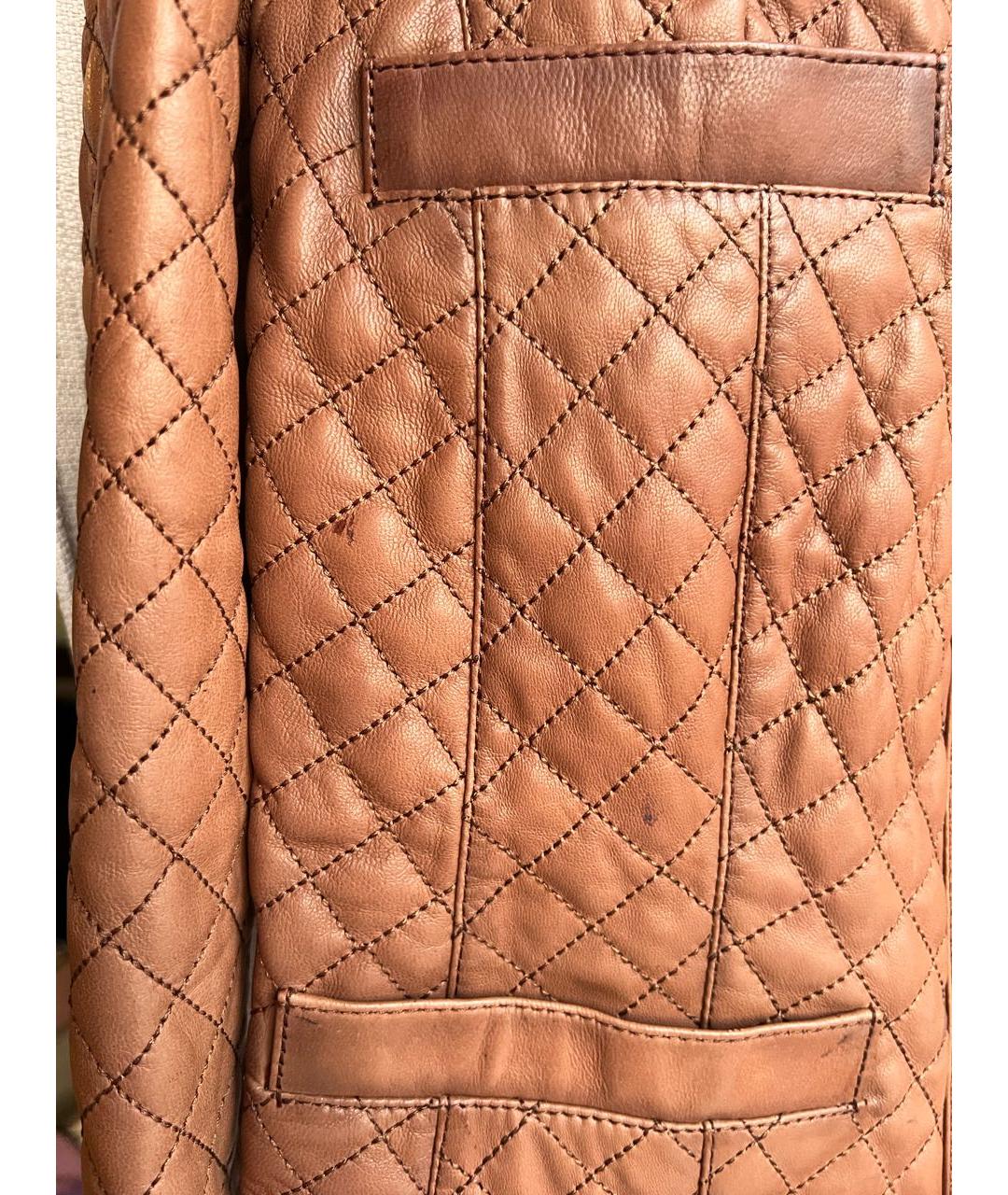 BURBERRY Коричневая кожаная куртка, фото 4