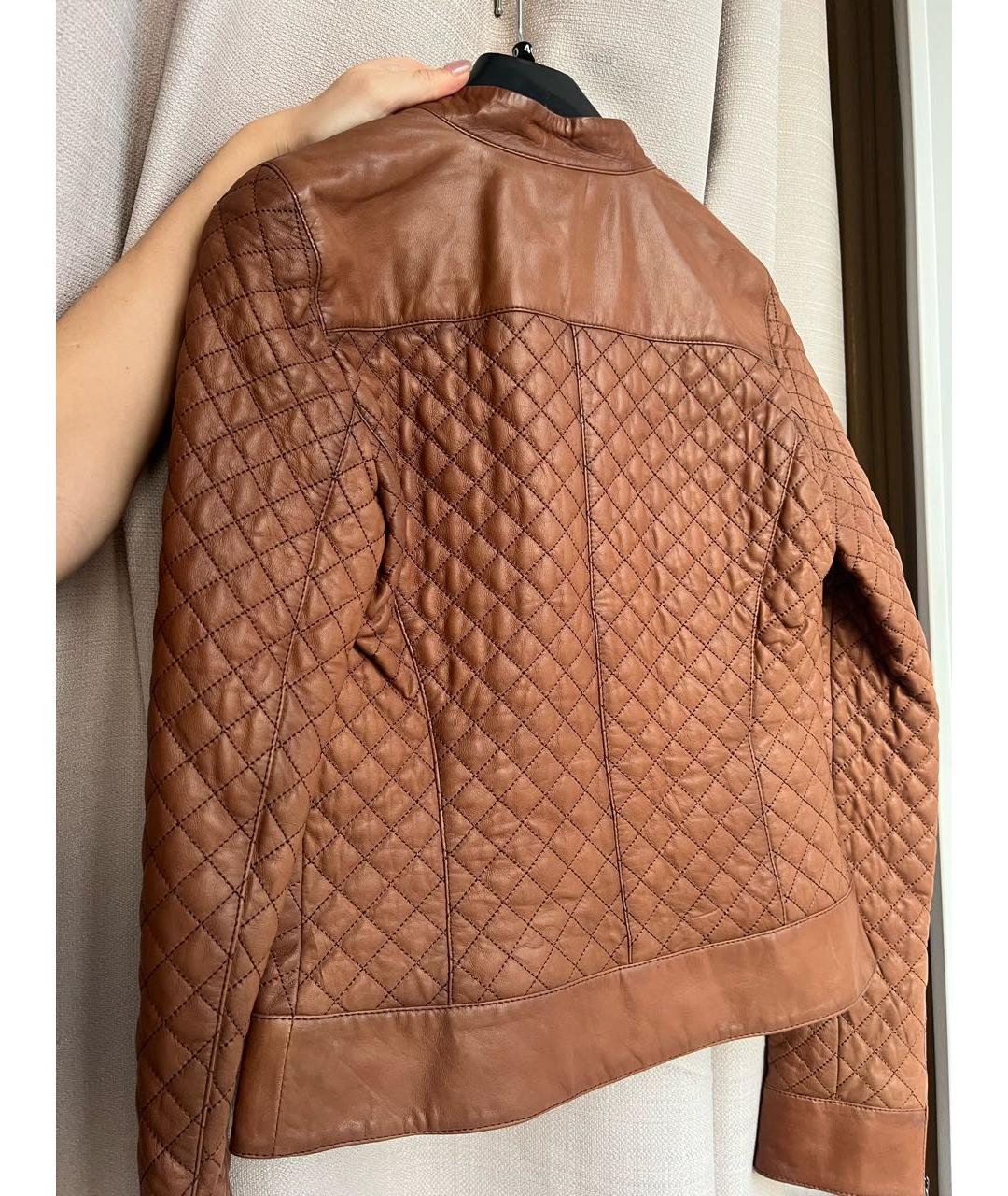 BURBERRY Коричневая кожаная куртка, фото 2