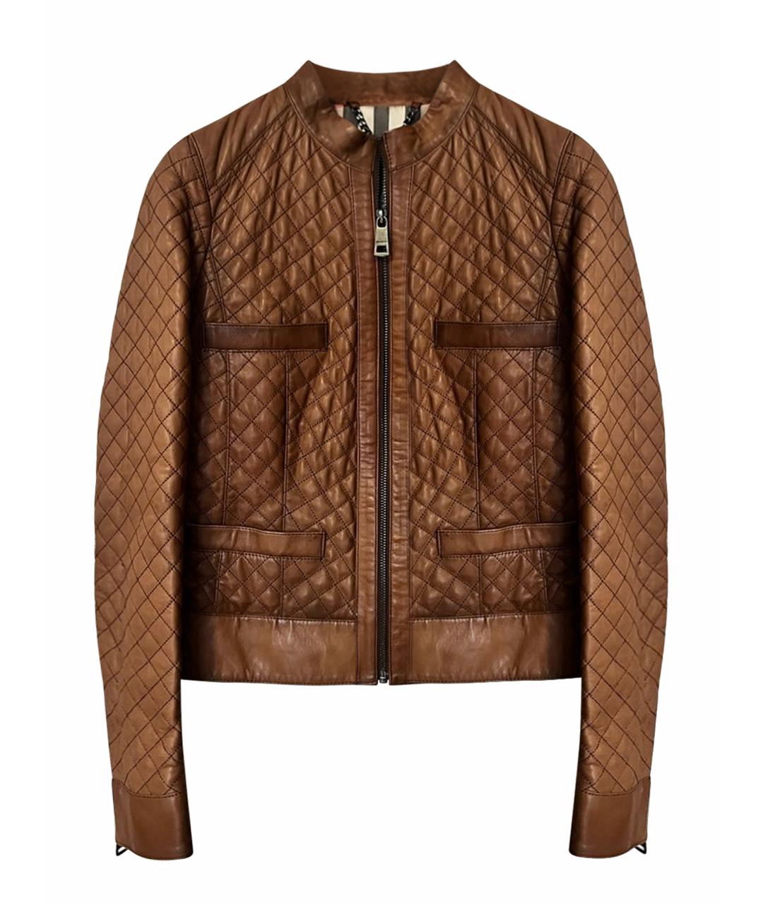 BURBERRY Коричневая кожаная куртка, фото 1