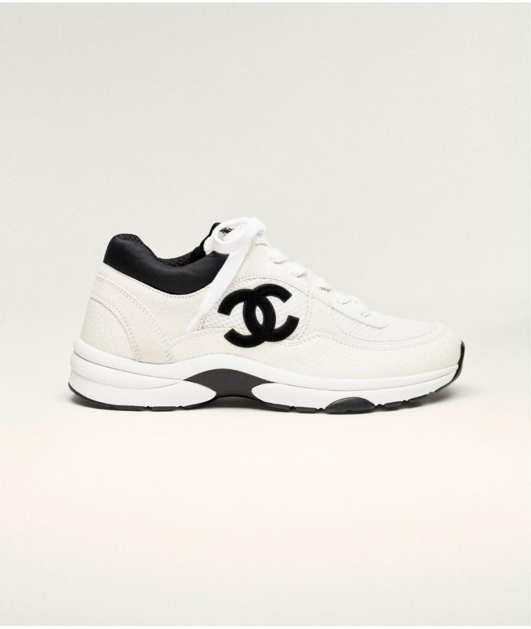 CHANEL Белые кожаные кроссовки, фото 9