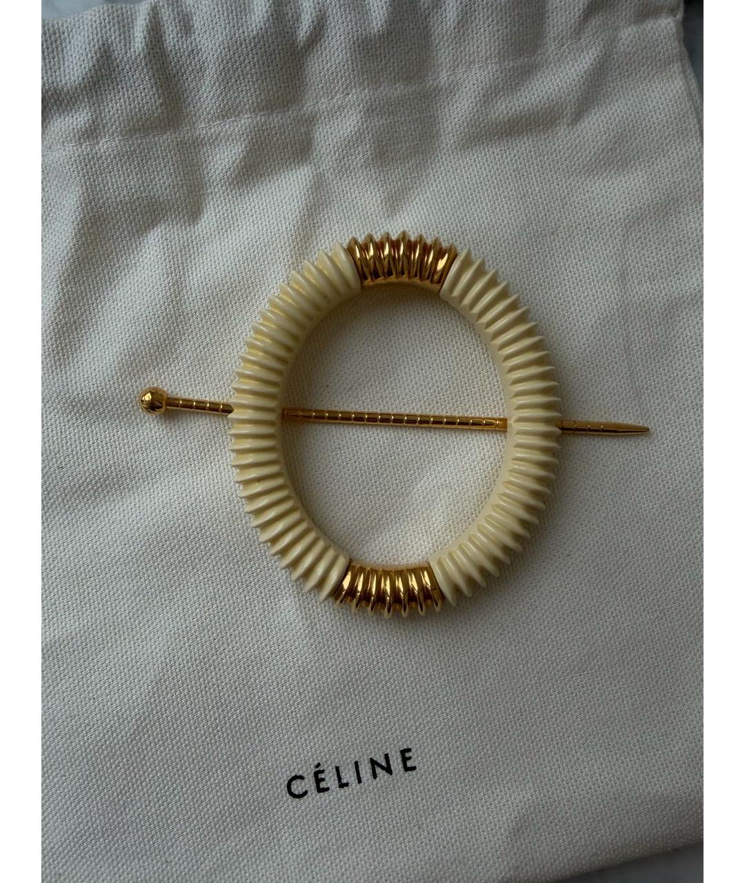 CELINE Золотая металлическая булавка / брошь, фото 2