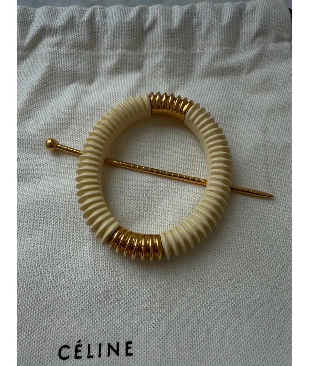 CELINE Золотая металлическая булавка / брошь, фото 3