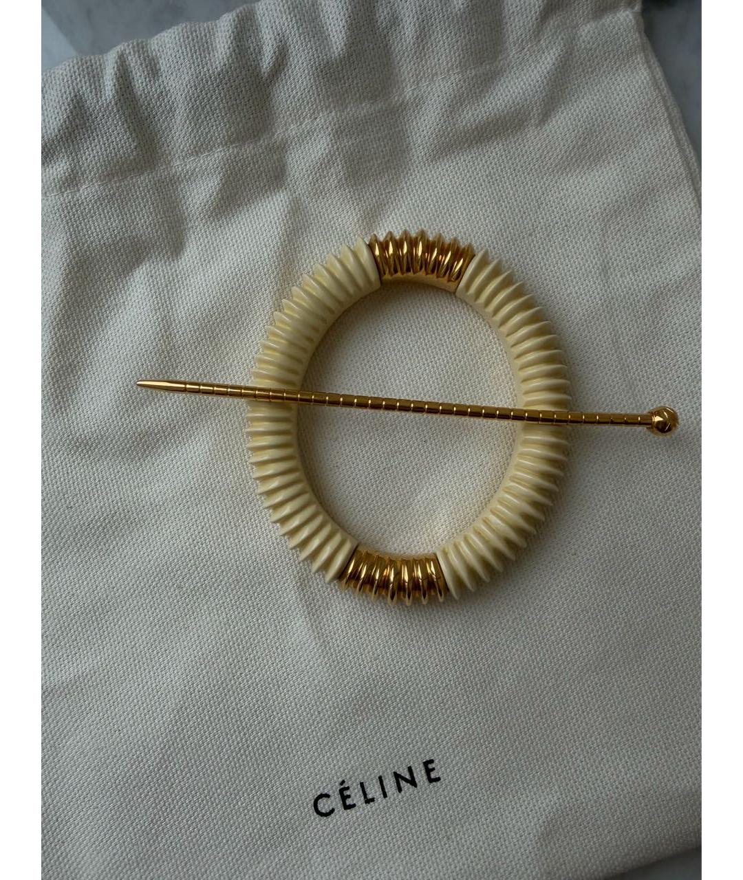 CELINE Золотая металлическая булавка / брошь, фото 5