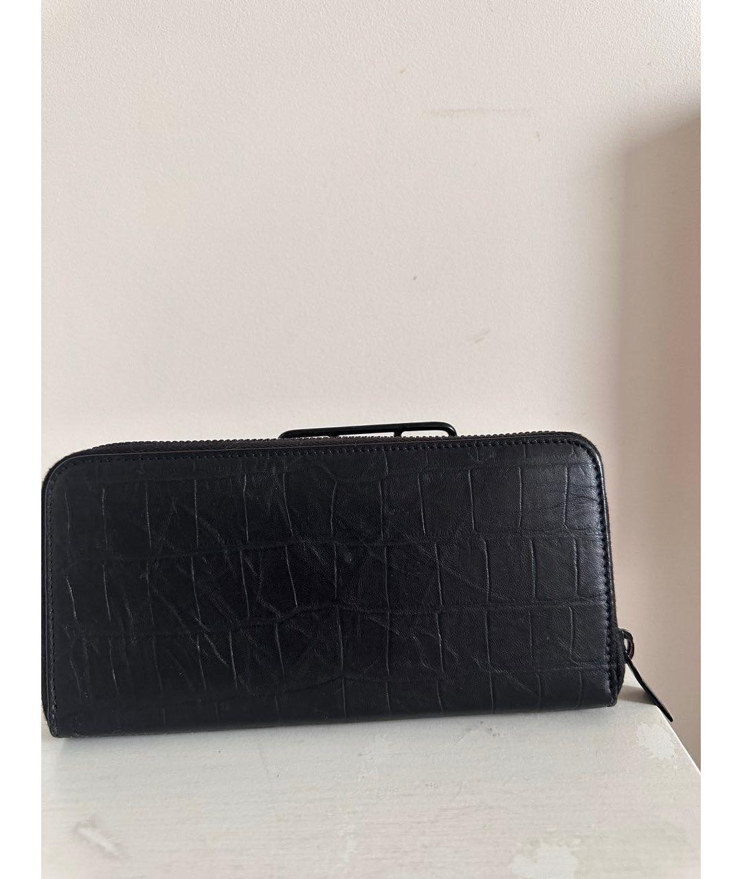 SAINT LAURENT Черный кожаный кошелек, фото 2