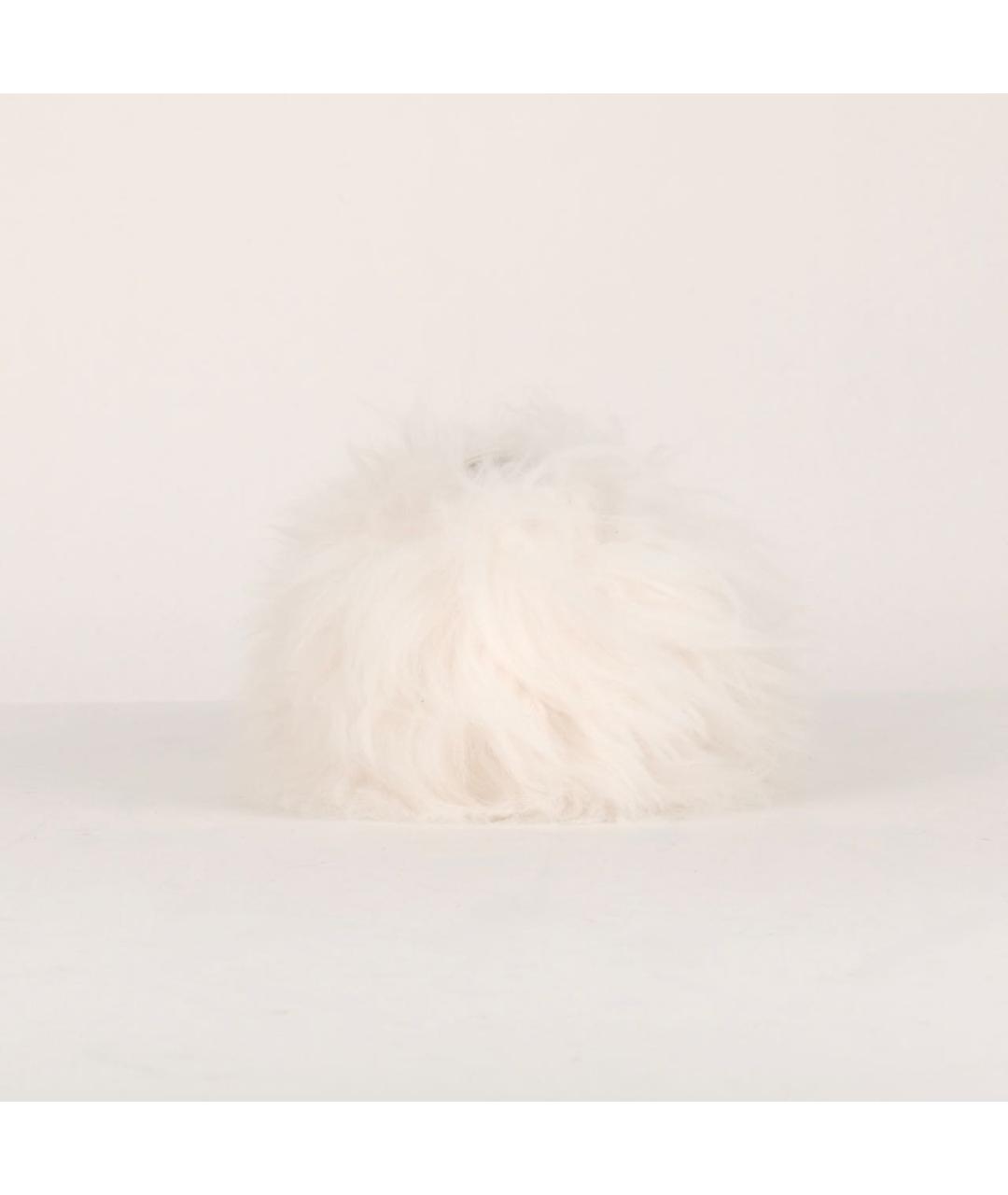 CHANEL Белая меховая сумка через плечо, фото 4