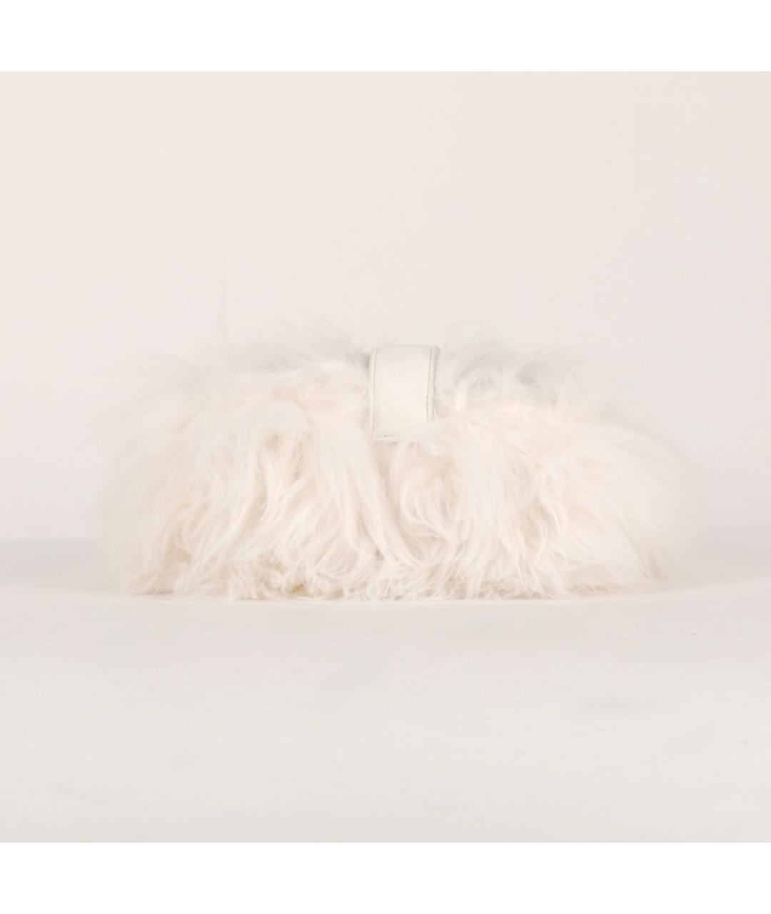 CHANEL Белая меховая сумка через плечо, фото 6