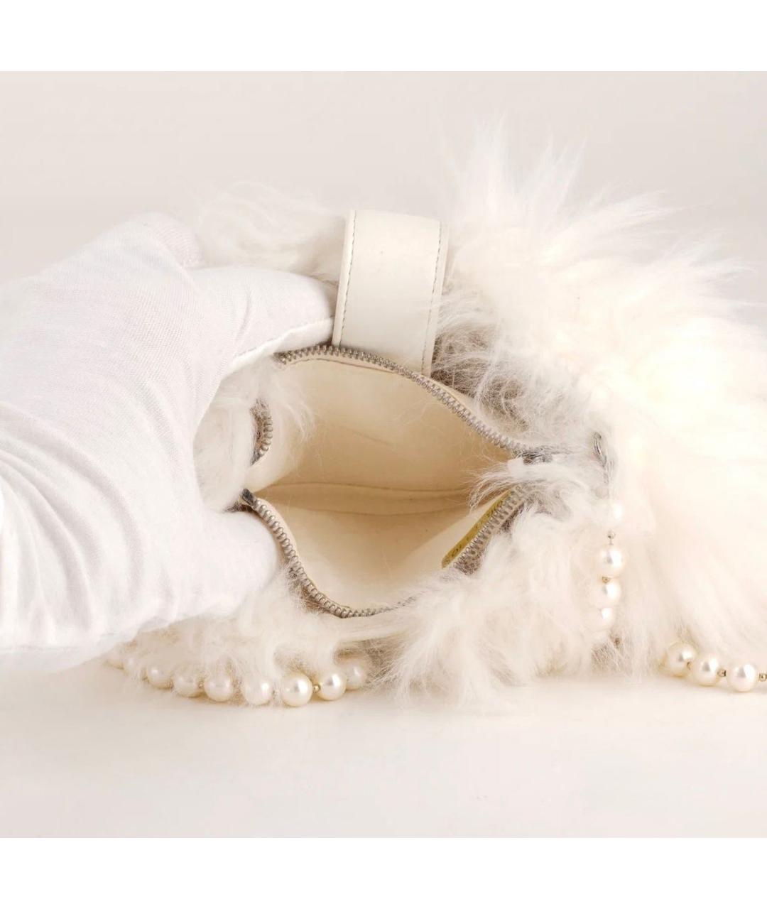 CHANEL Белая меховая сумка через плечо, фото 8