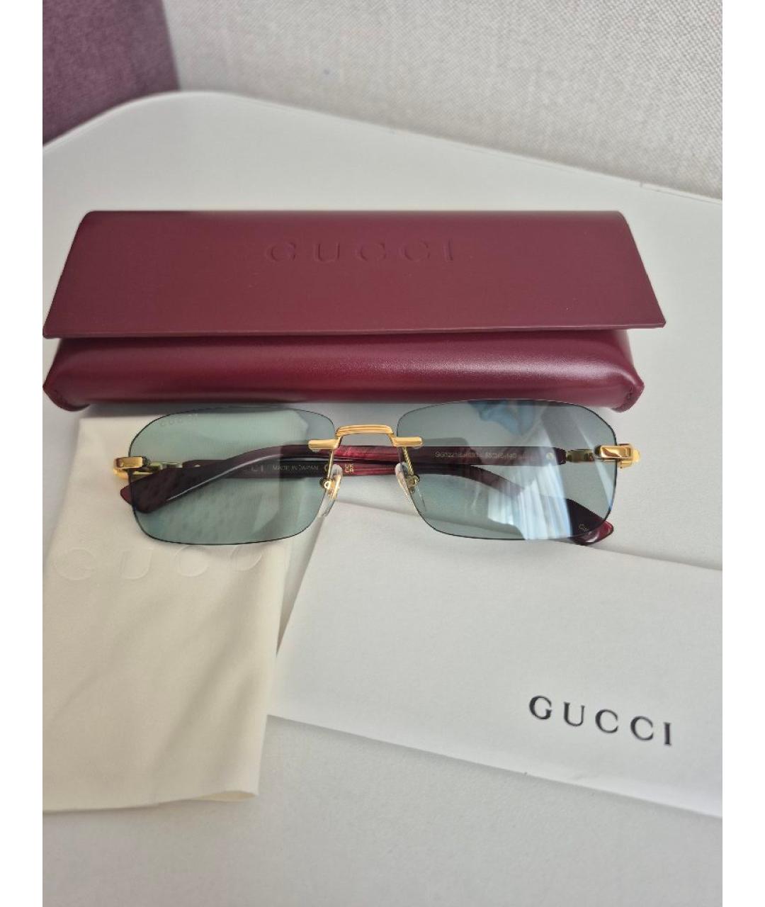 GUCCI Голубые металлические солнцезащитные очки, фото 4