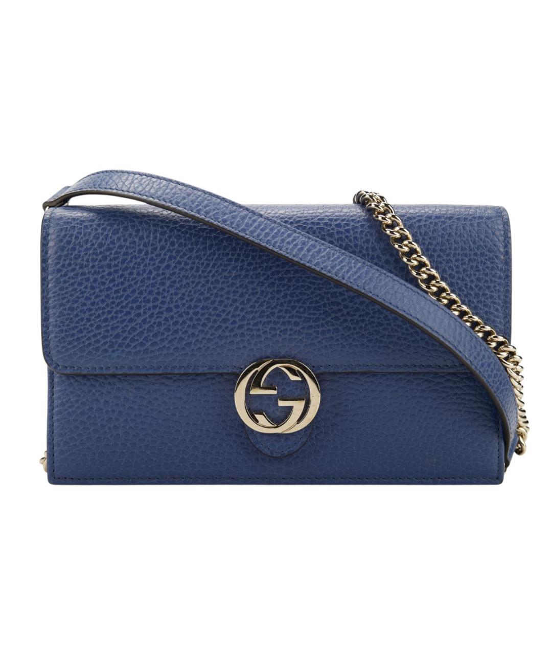 GUCCI Синяя кожаная сумка через плечо, фото 6