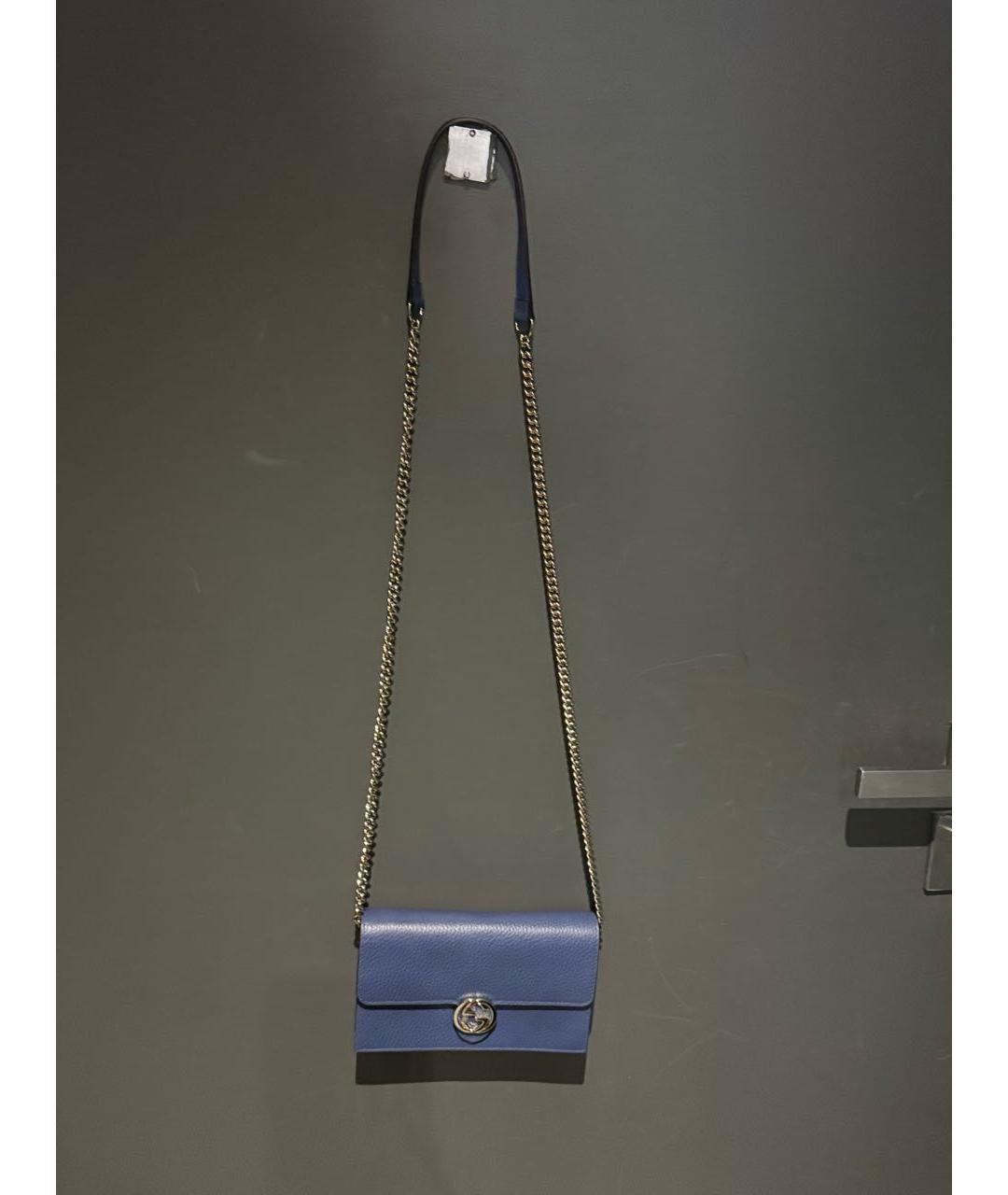 GUCCI Синяя кожаная сумка через плечо, фото 4