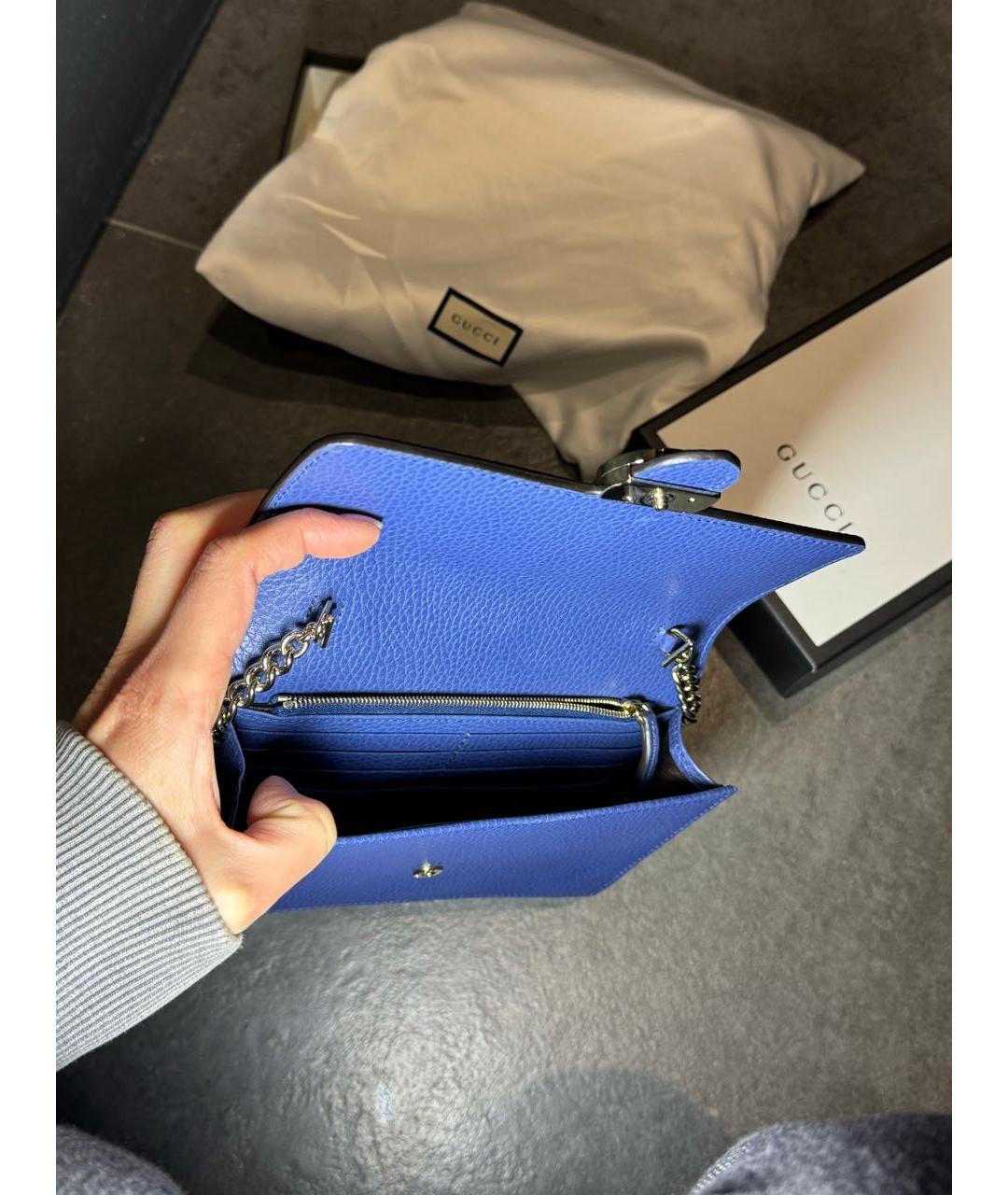 GUCCI Синяя кожаная сумка через плечо, фото 5