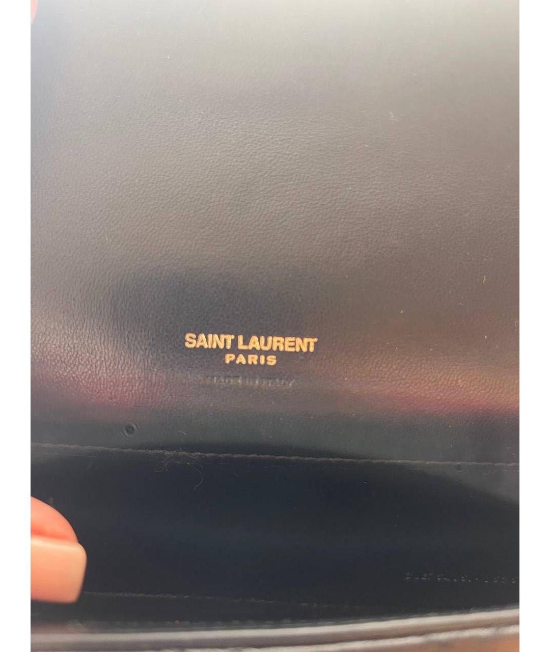 SAINT LAURENT Черная кожаная сумка через плечо, фото 4