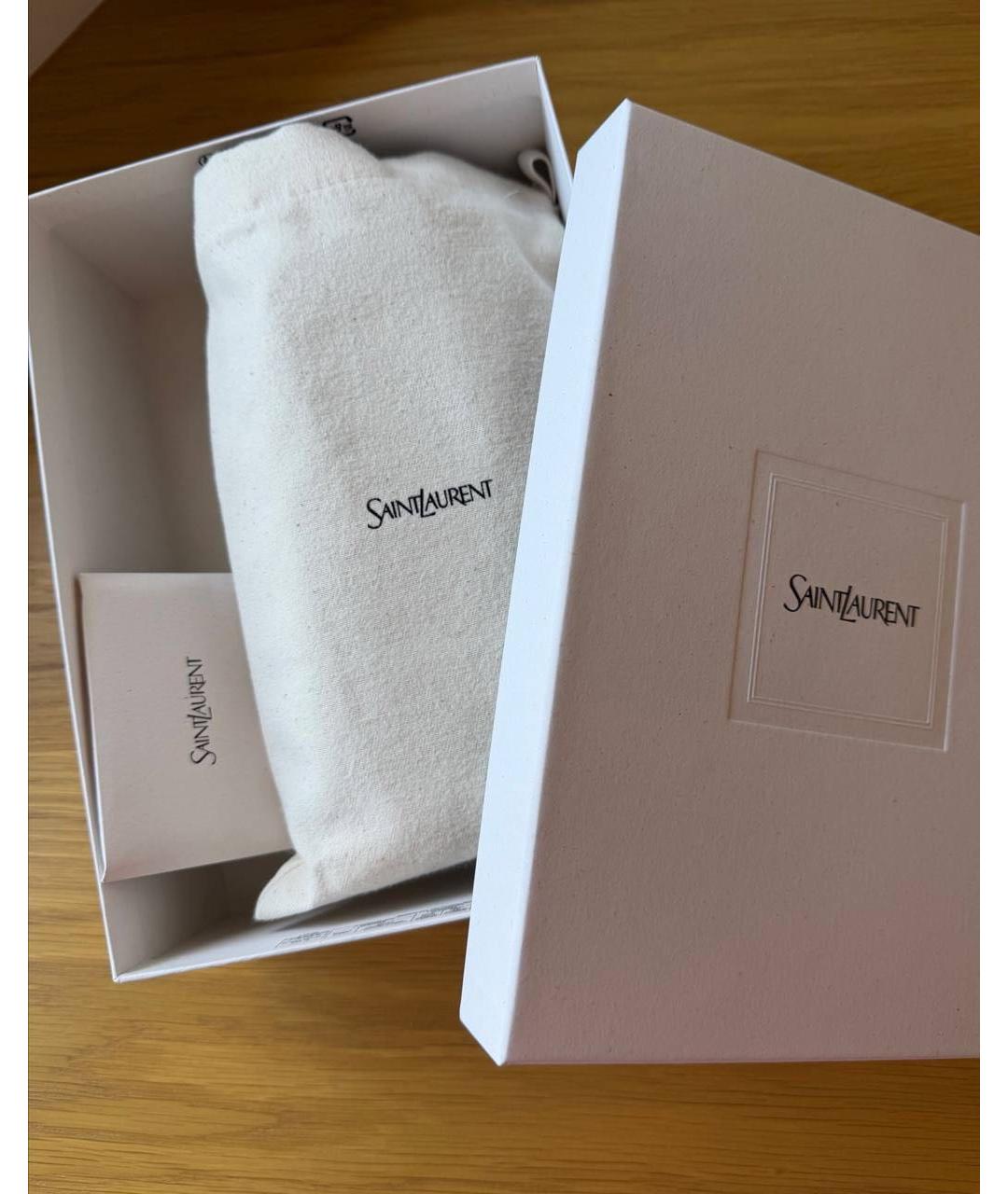 SAINT LAURENT Черная кожаная сумка через плечо, фото 6