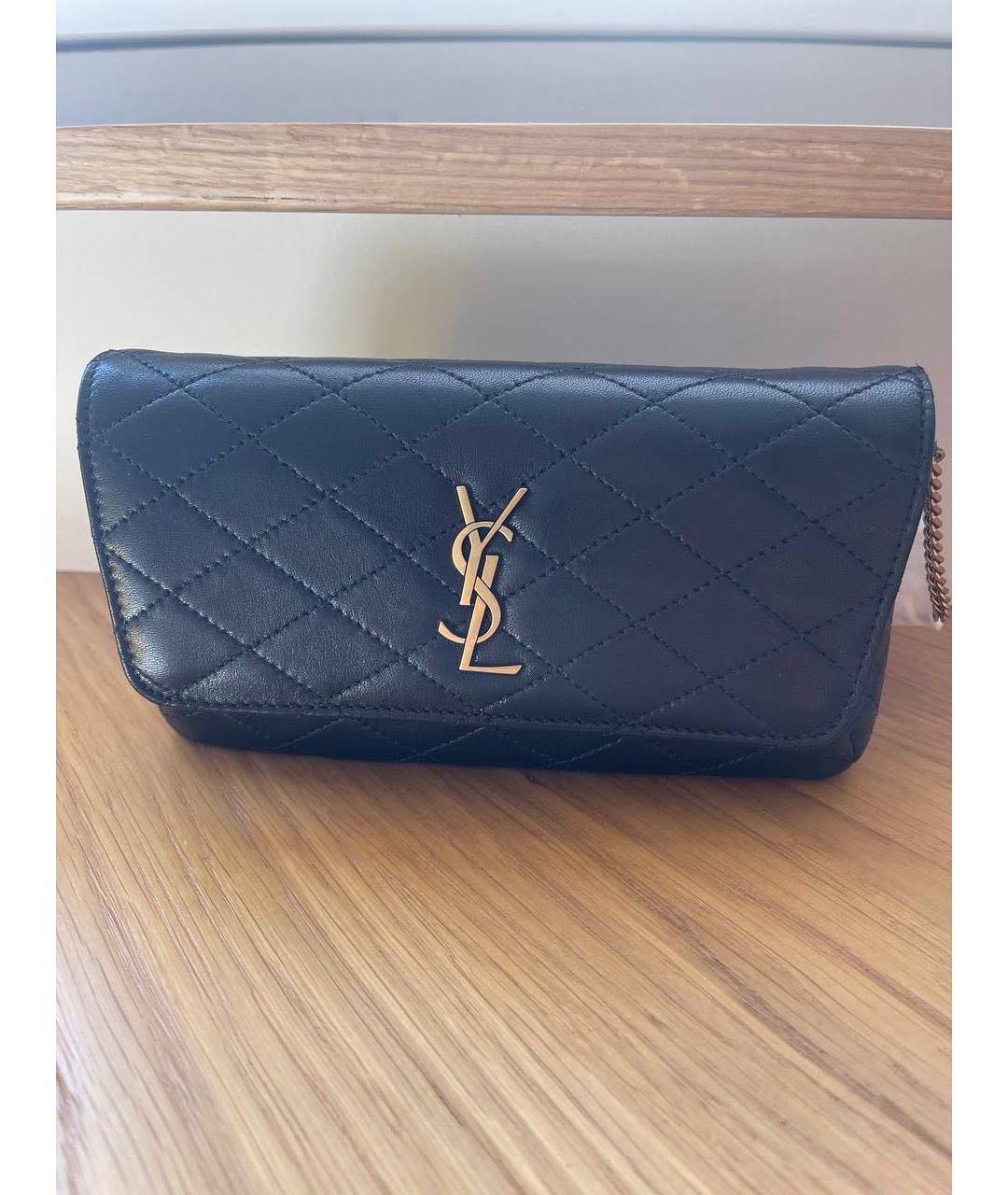 SAINT LAURENT Черная кожаная сумка через плечо, фото 8