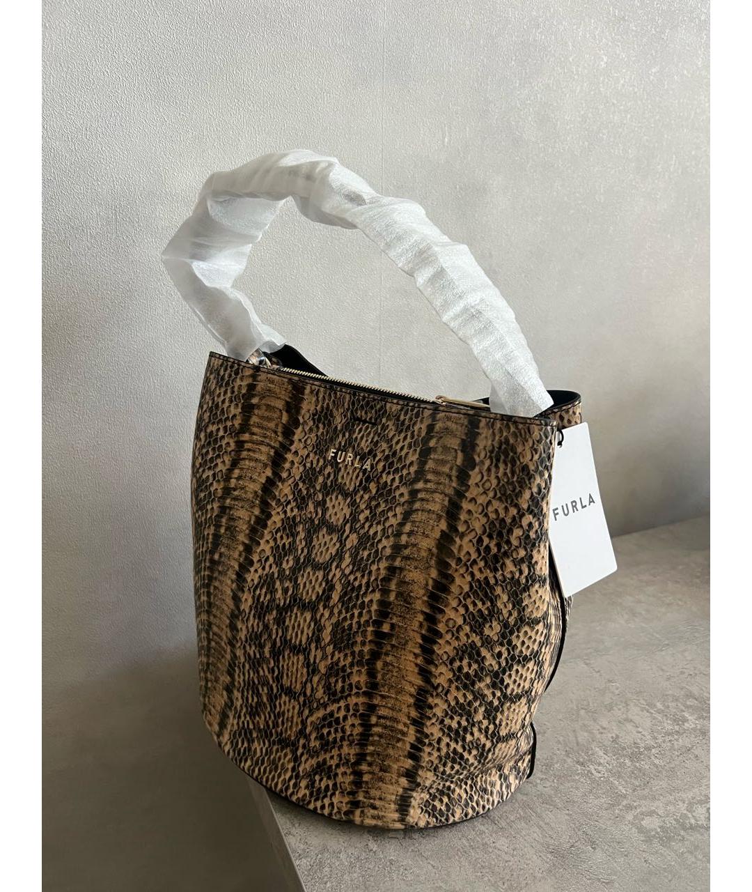 FURLA Коричневая кожаная сумка тоут, фото 2