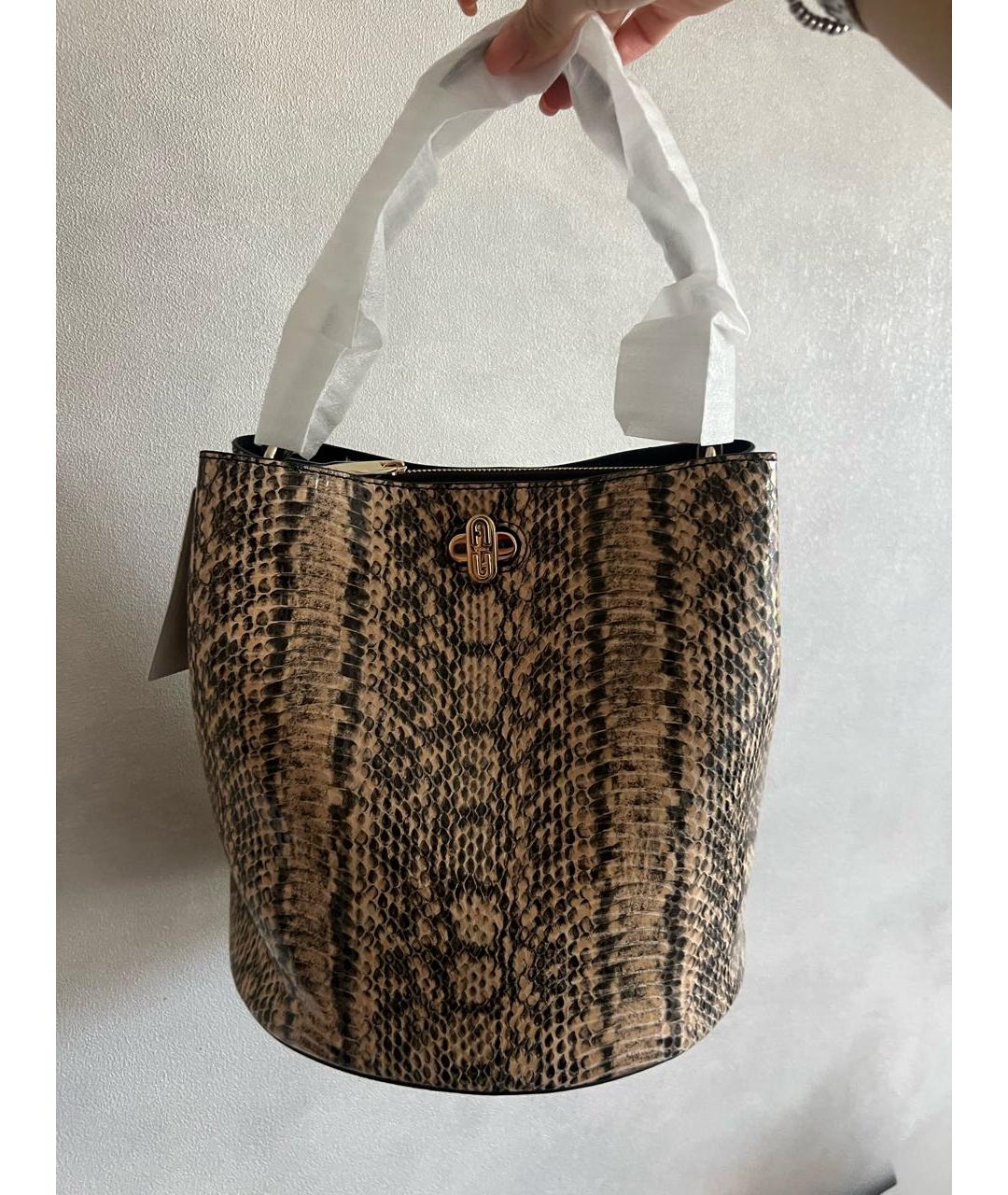 FURLA Коричневая кожаная сумка тоут, фото 3