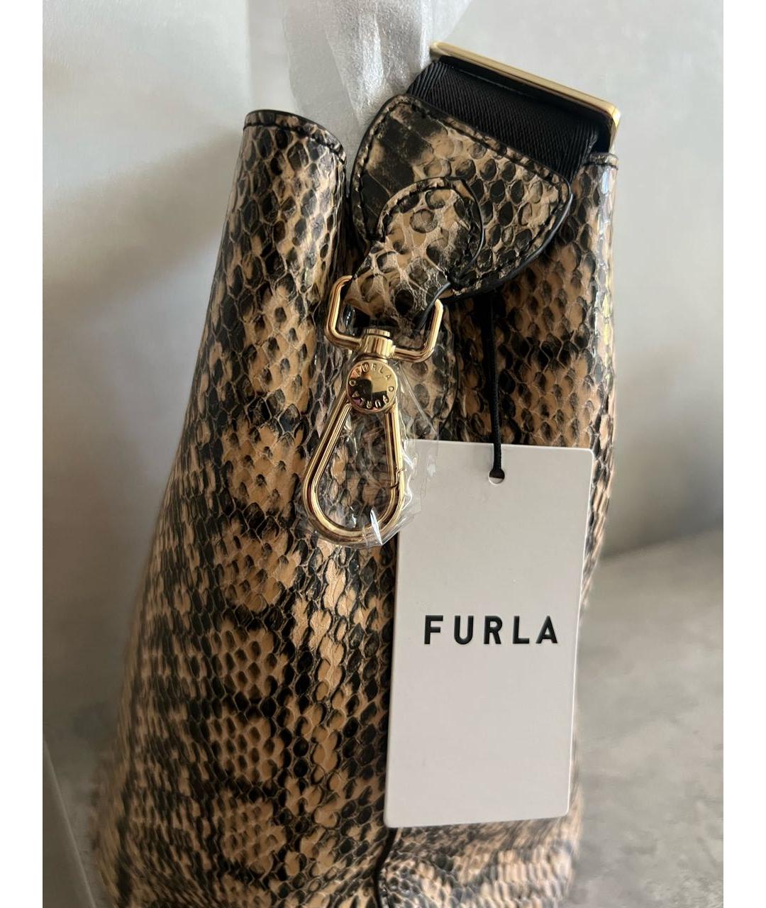 FURLA Коричневая кожаная сумка тоут, фото 8