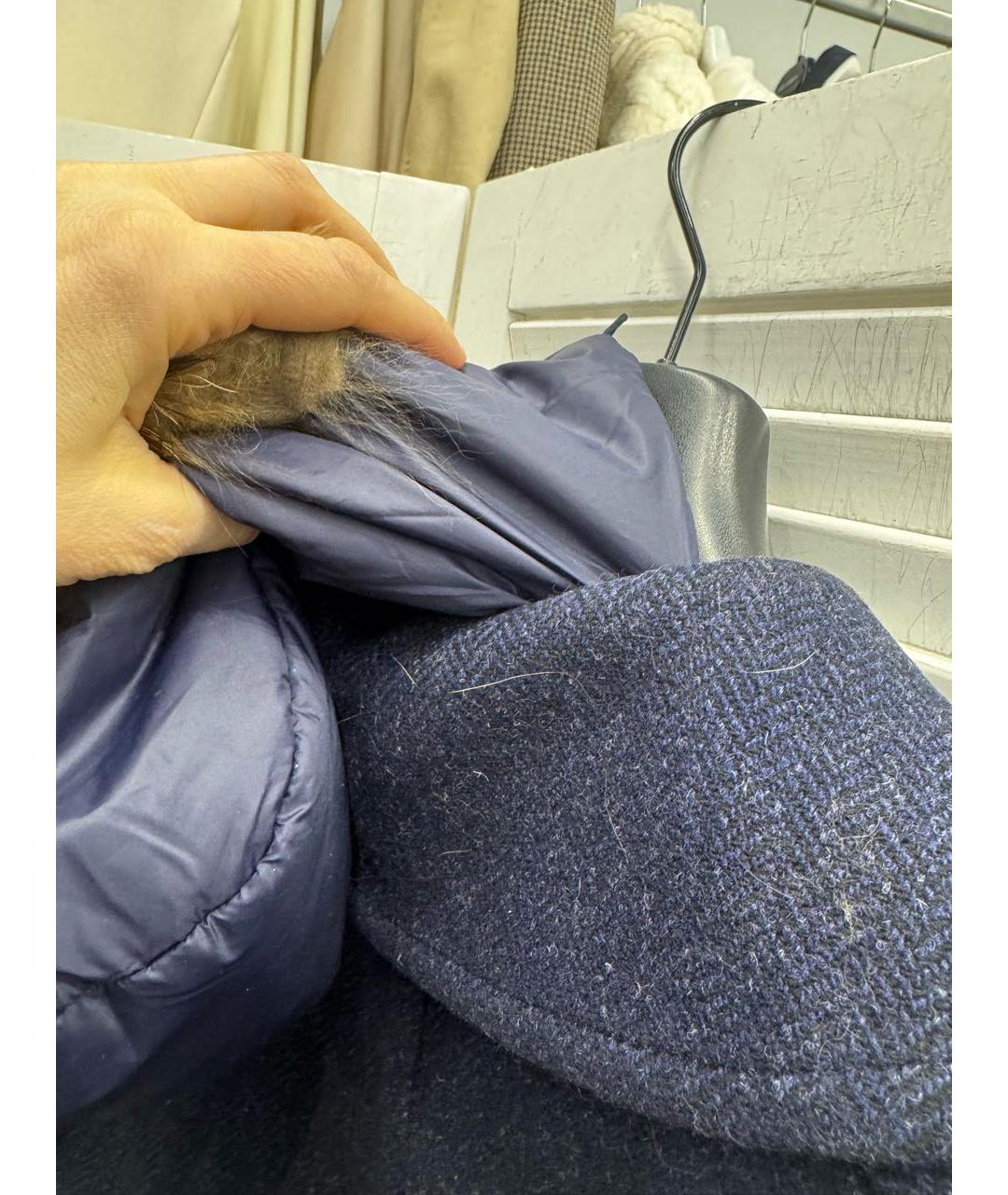 P.A.R.O.S.H. Темно-синее шерстяное пальто, фото 7