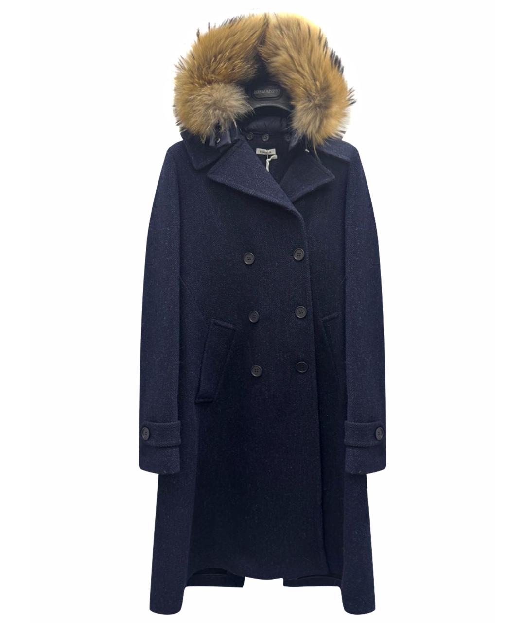 P.A.R.O.S.H. Темно-синее шерстяное пальто, фото 1