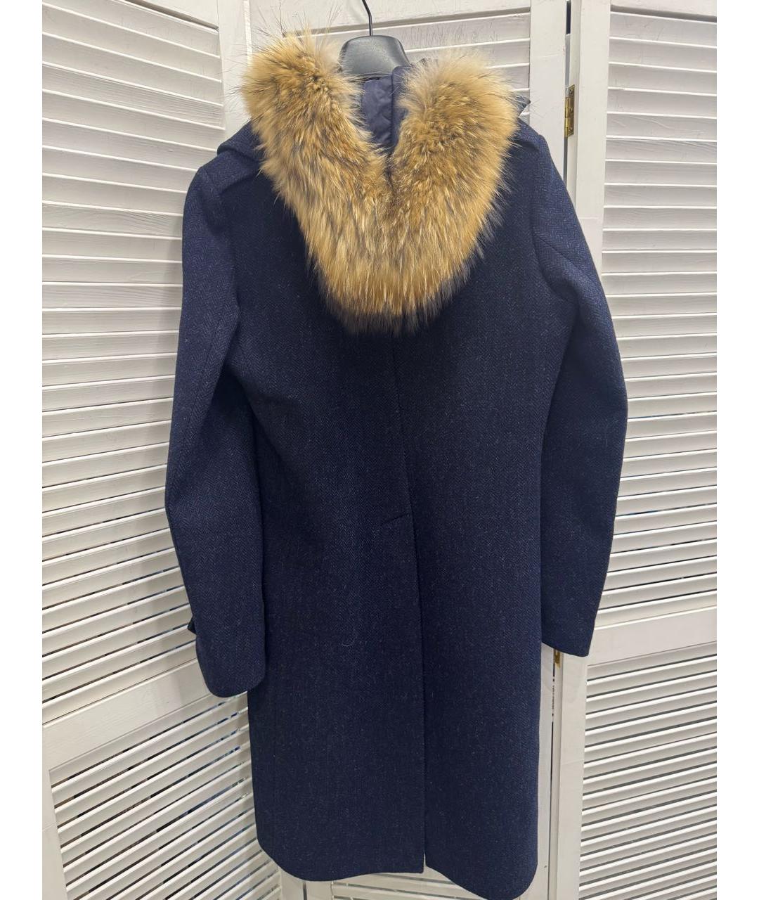 P.A.R.O.S.H. Темно-синее шерстяное пальто, фото 2