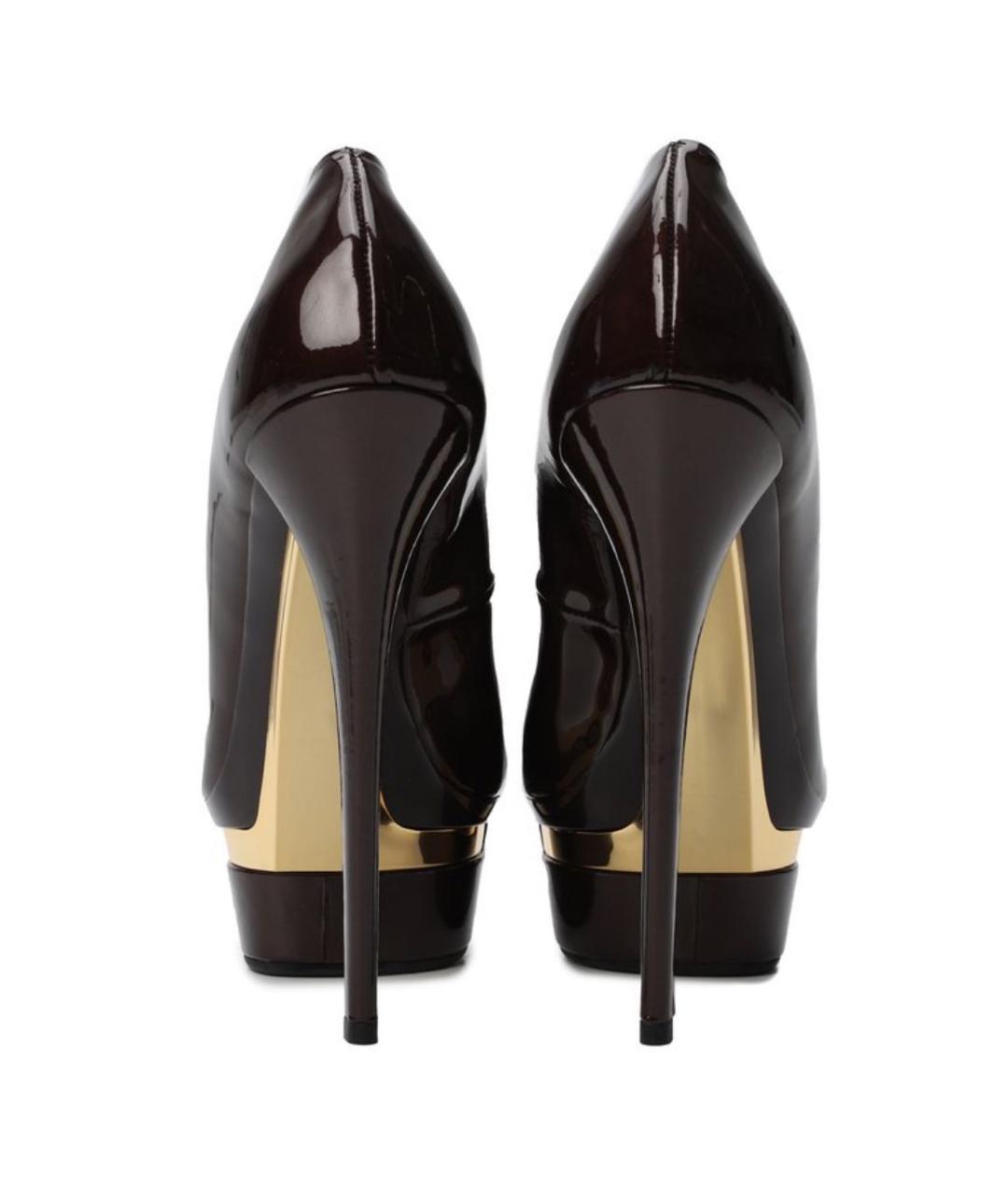 LE SILLA Коричневые туфли из лакированной кожи, фото 4