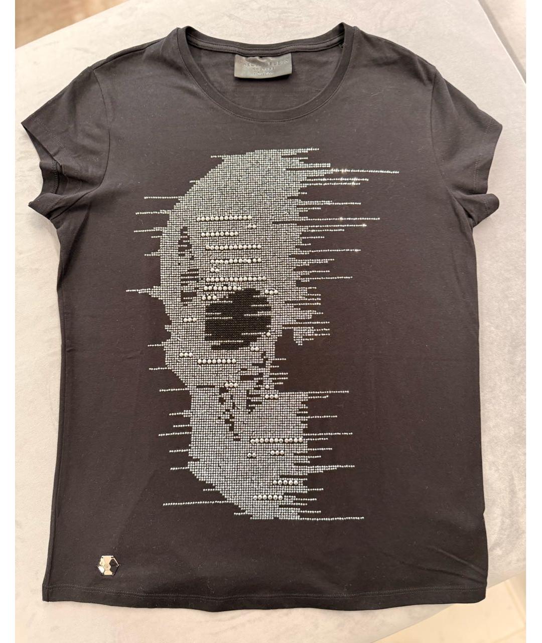 PHILIPP PLEIN Черная хлопковая футболка, фото 4