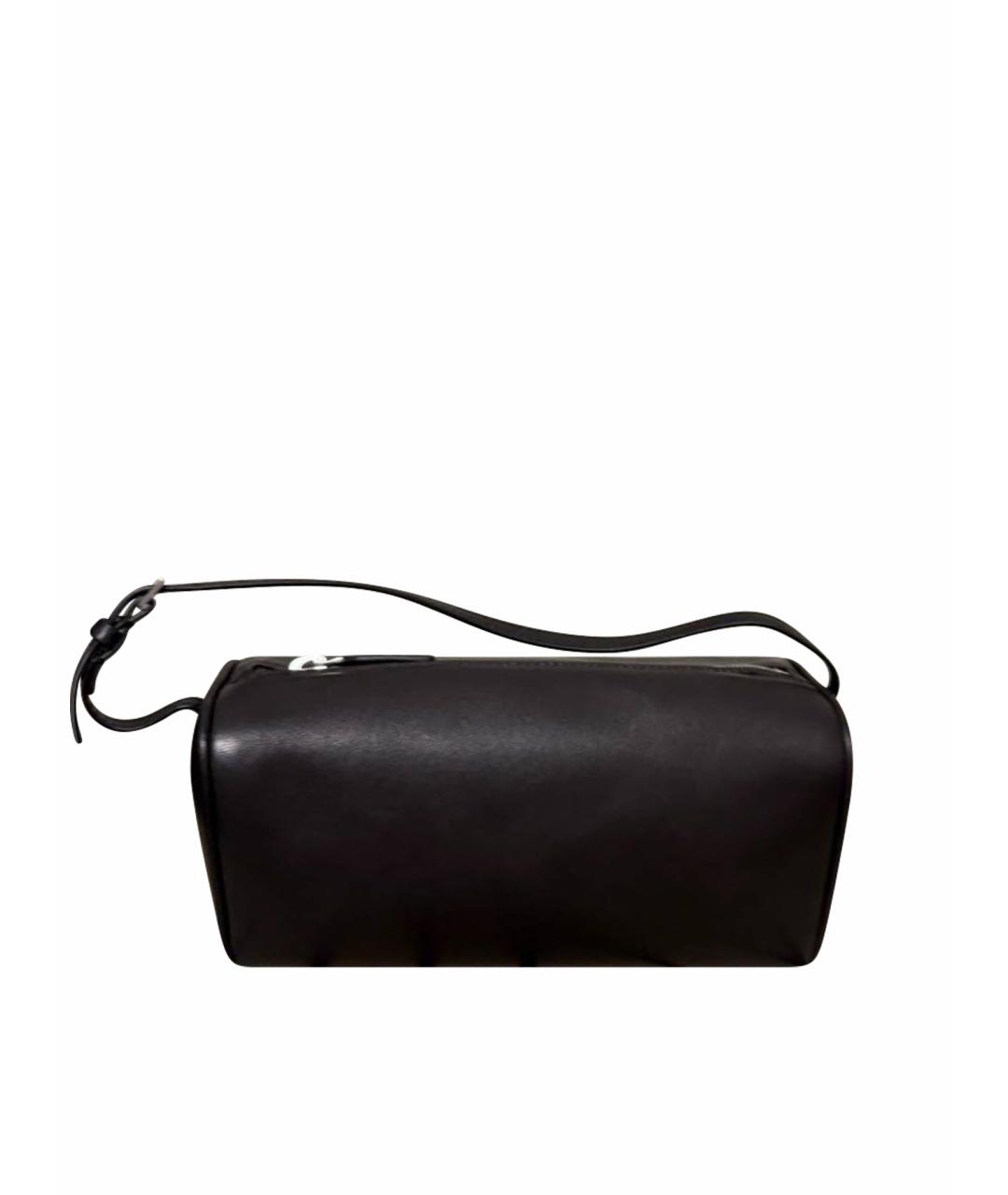 THE ROW Черная кожаная сумка с короткими ручками, фото 1