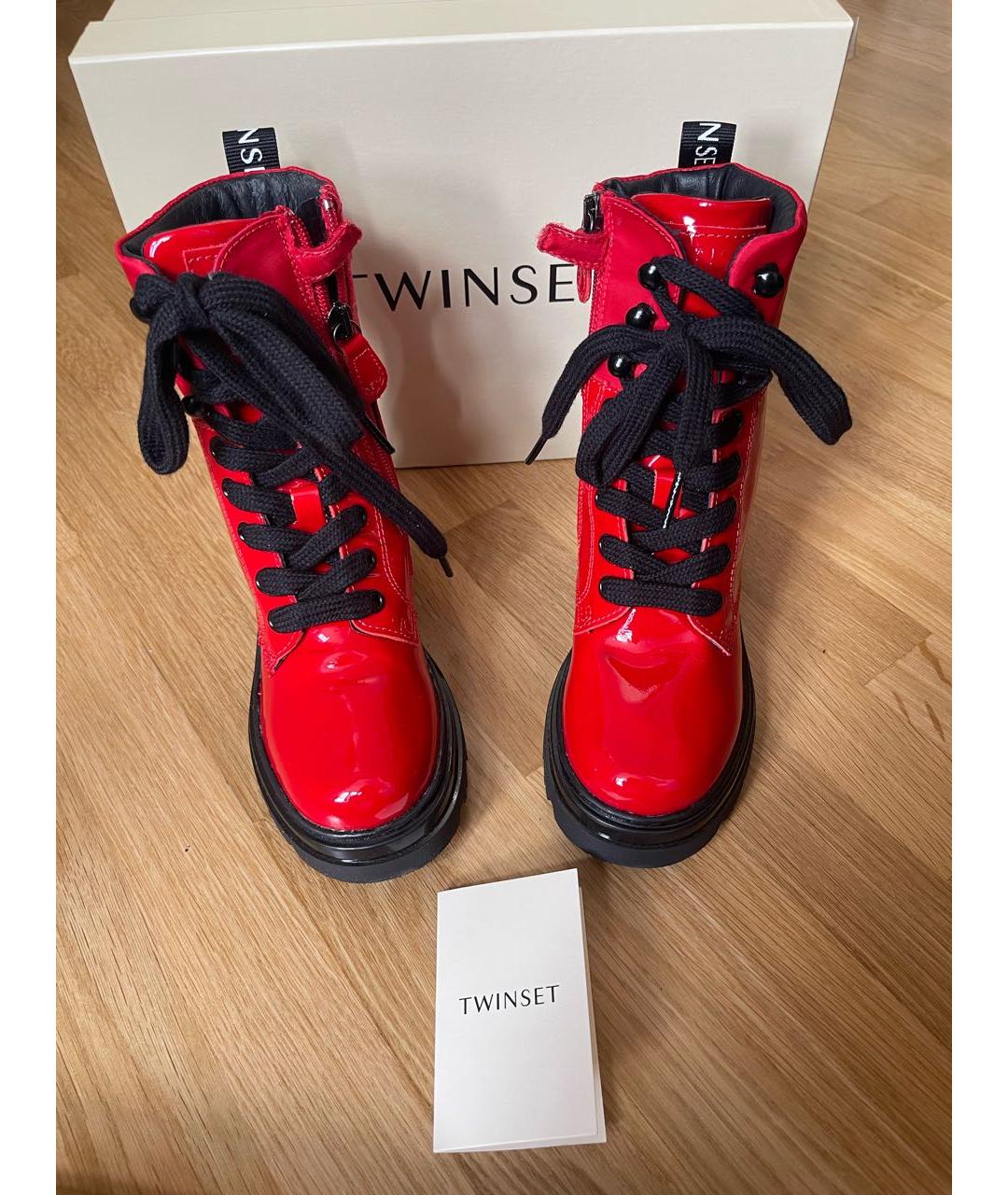 TWIN-SET Красные ботинки из лакированной кожи, фото 2
